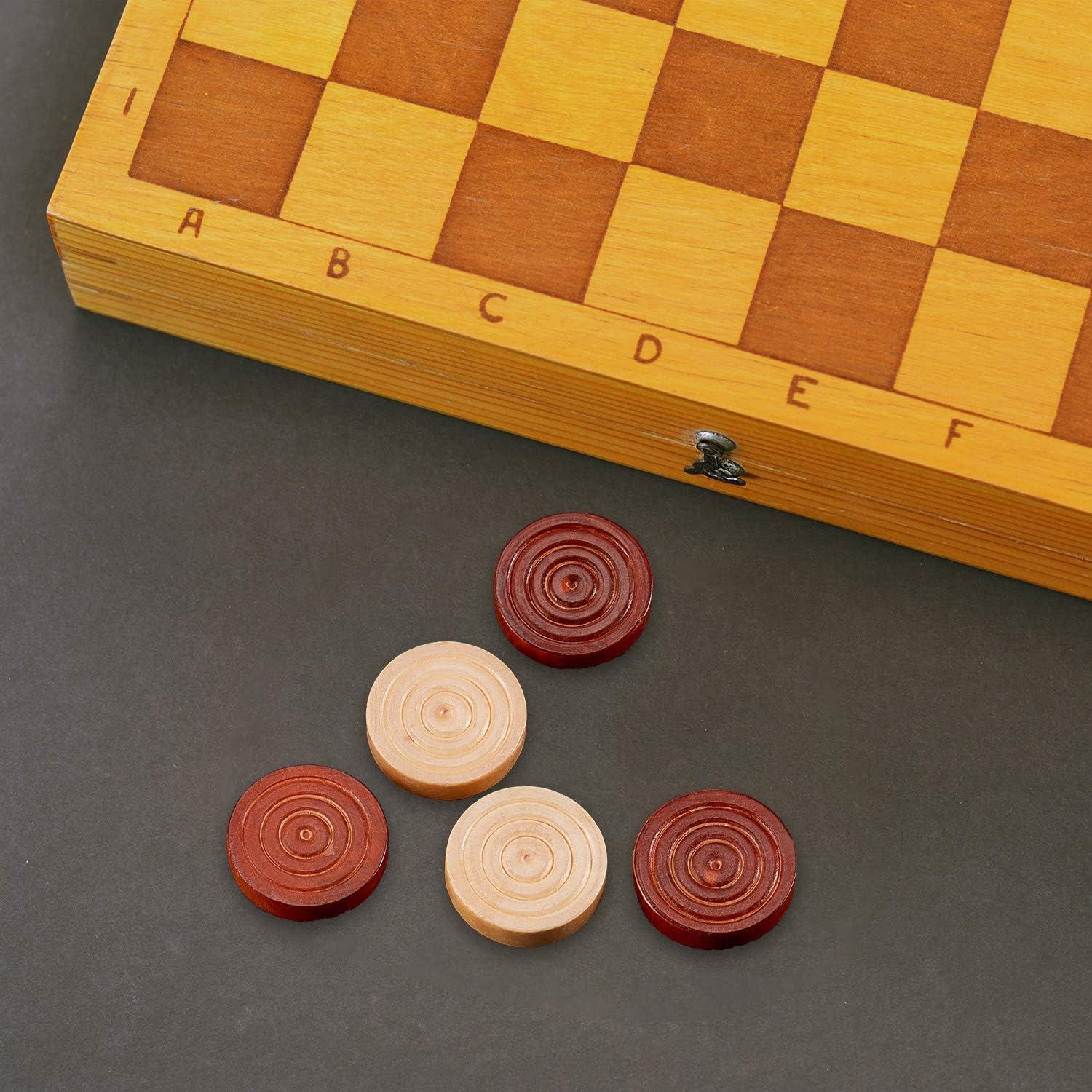 Juego de Fichas de Damas de Madera Skylety - 72 Piezas 2.69 cm