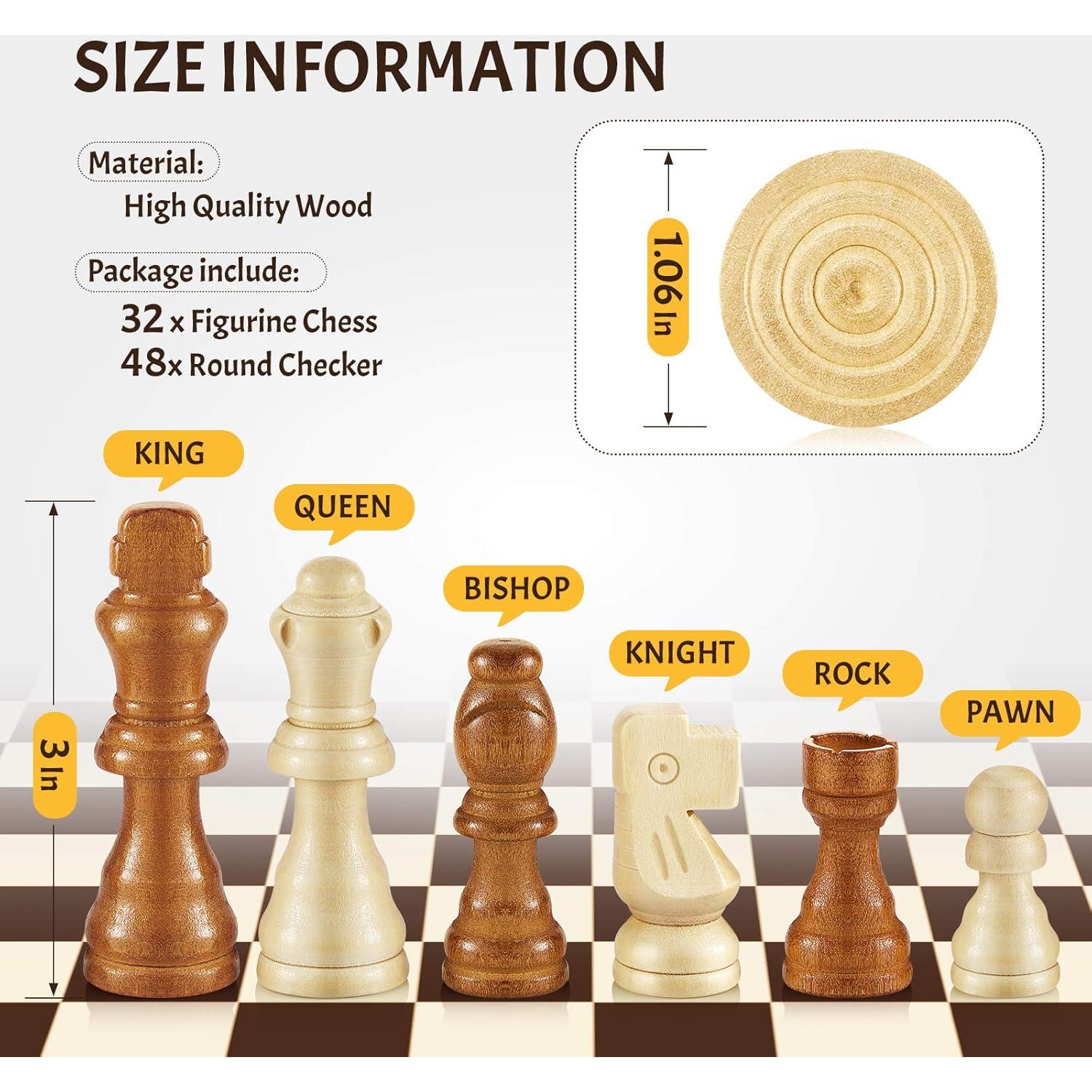 Juego de Ajedrez Clásico 56 Piezas de Madera Skylety