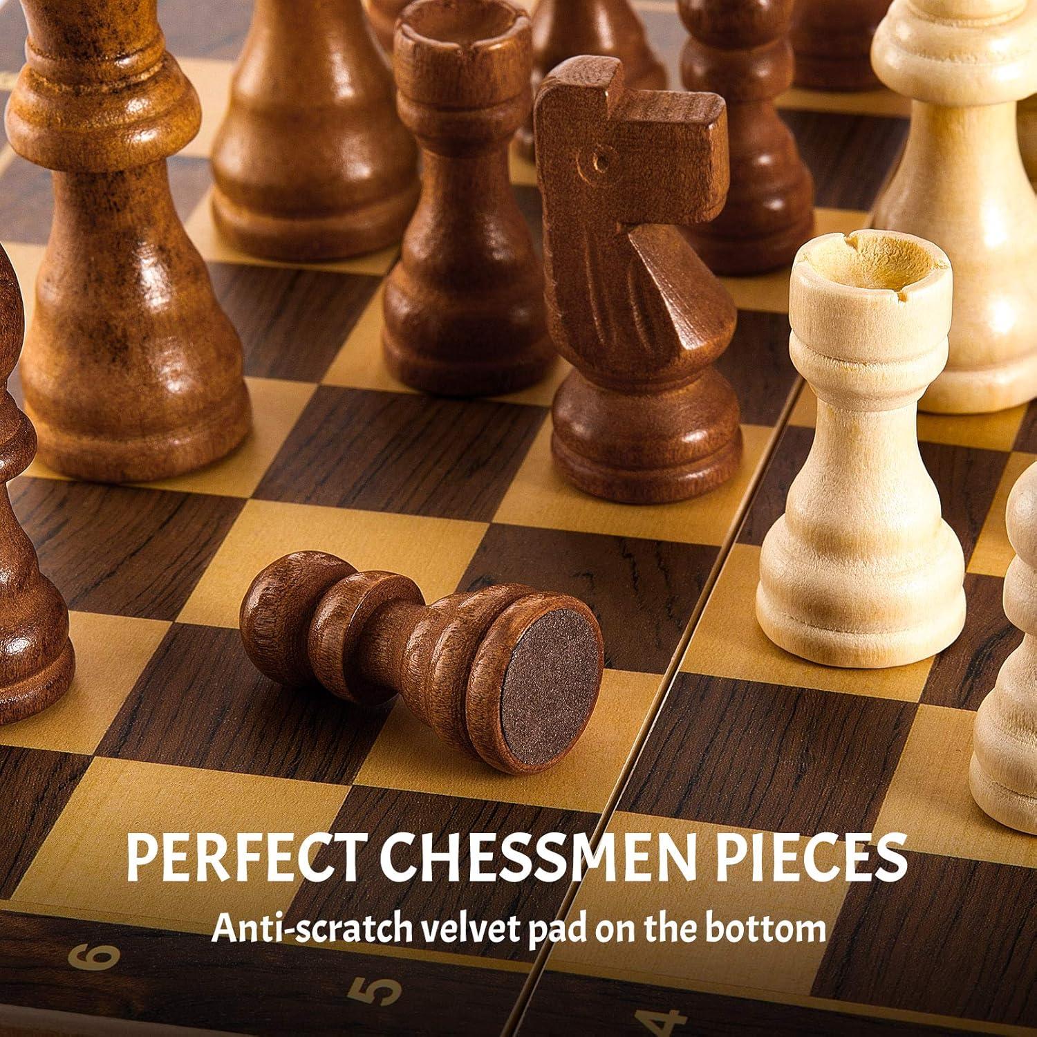 Juego de Ajedrez Clásico 56 Piezas de Madera Skylety