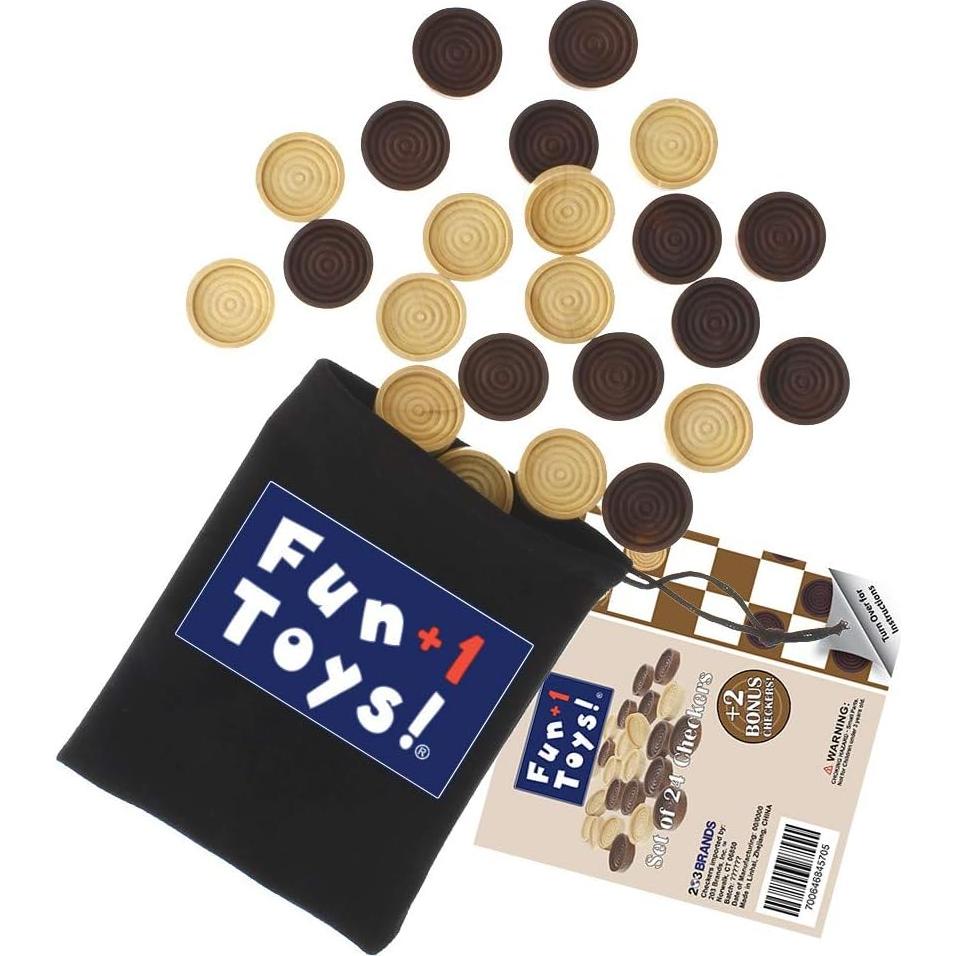 Conjunto de Piezas de Damas de Madera Apilables JUGUETES FUN+1