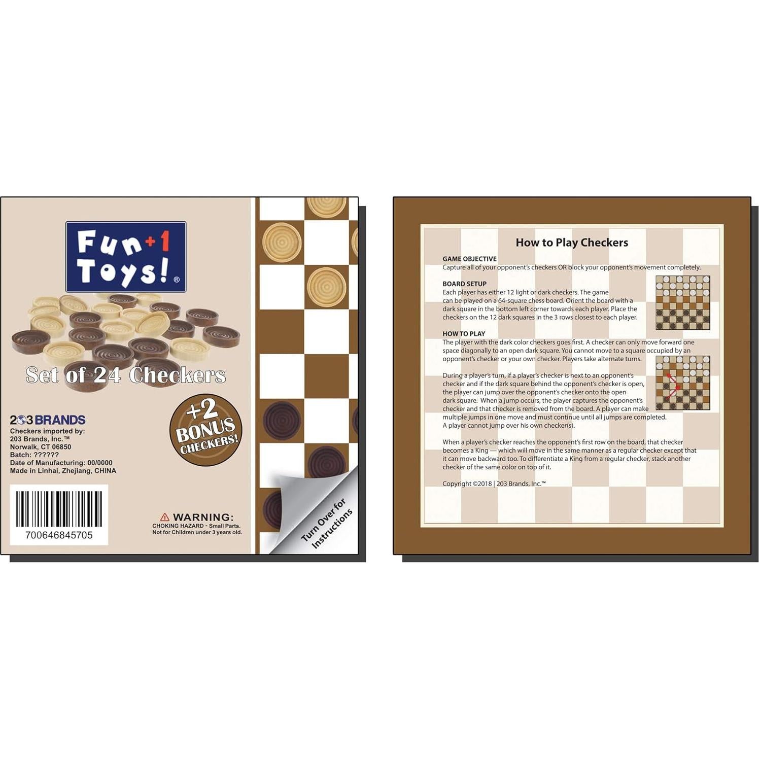 Conjunto de Piezas de Damas de Madera Apilables JUGUETES FUN+1