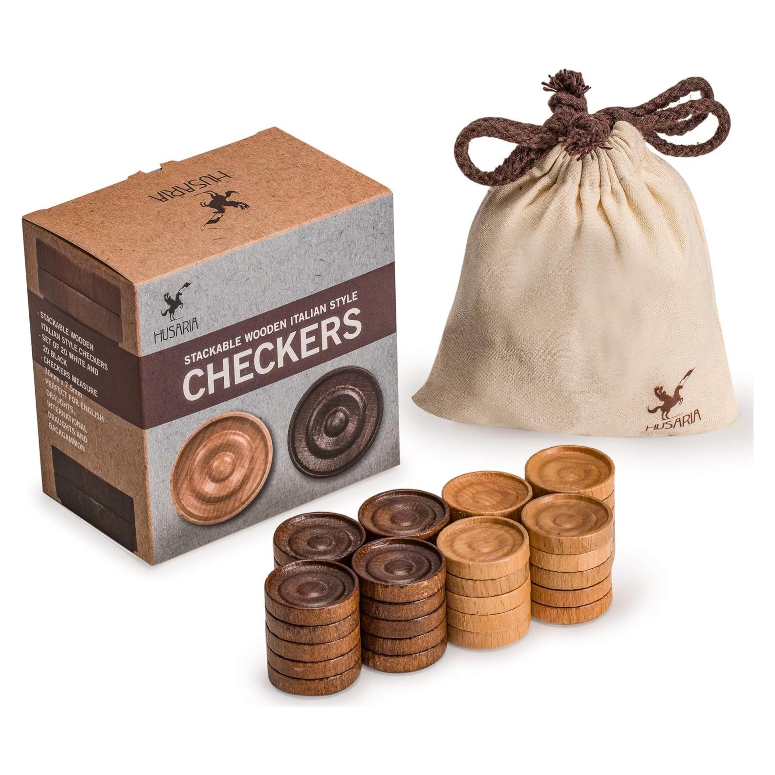 Set de Damas de Madera Estilo Italiano Yellow Mountain 40 Piezas