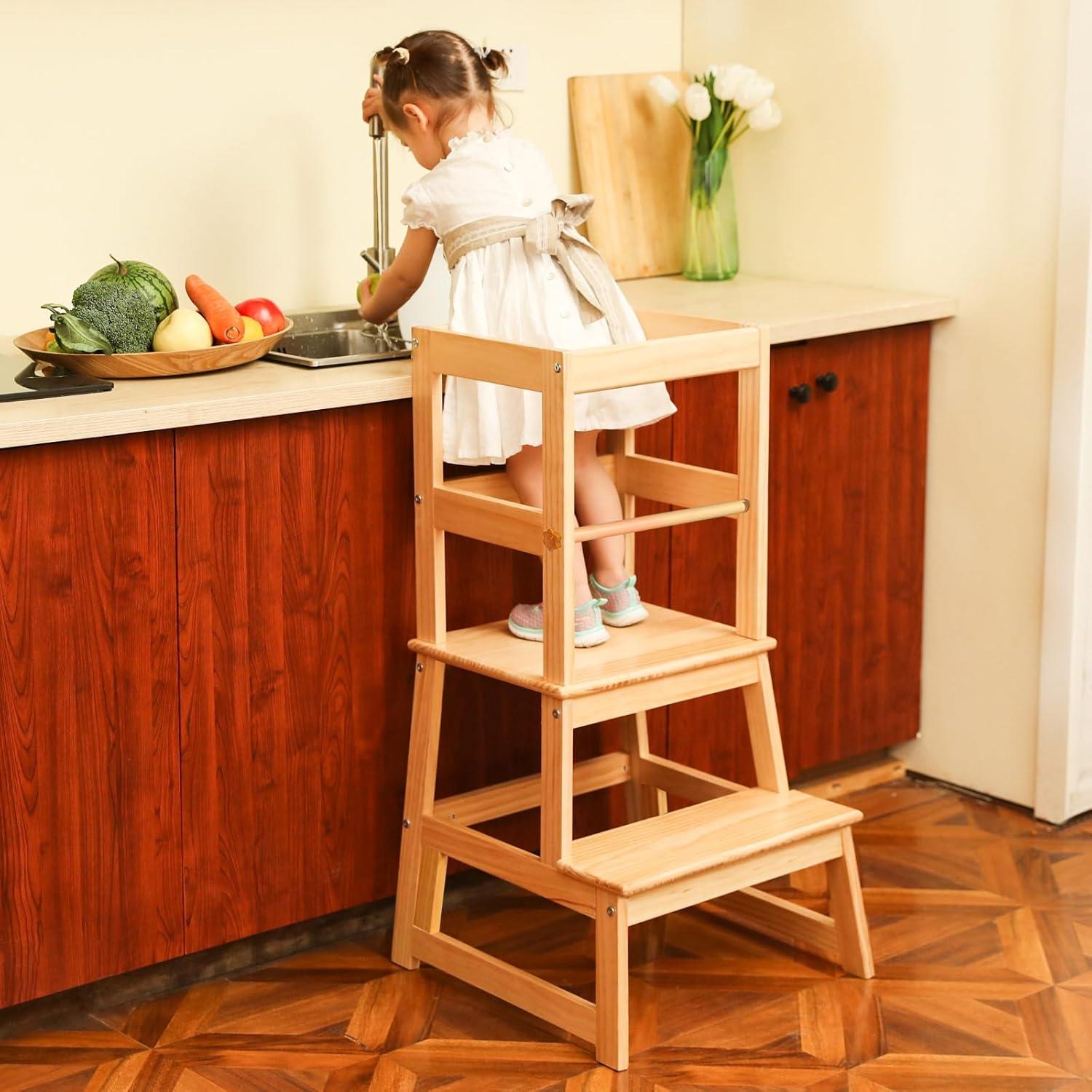 Escalera Montessori Wiifo para Niños con Barandilla de Seguridad