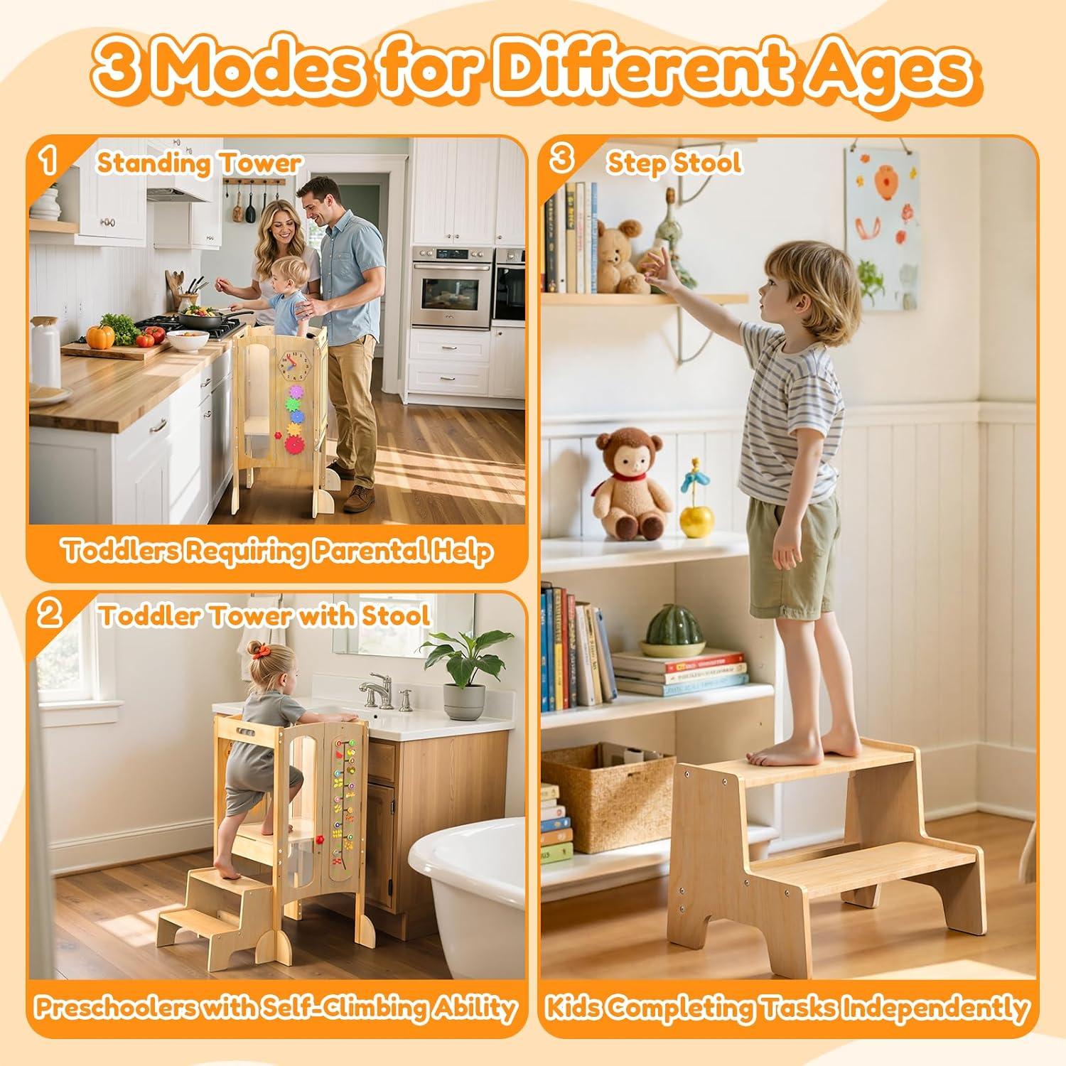 Torre de Pie Plegable FlyingBoom para Niños con Red de Seguridad