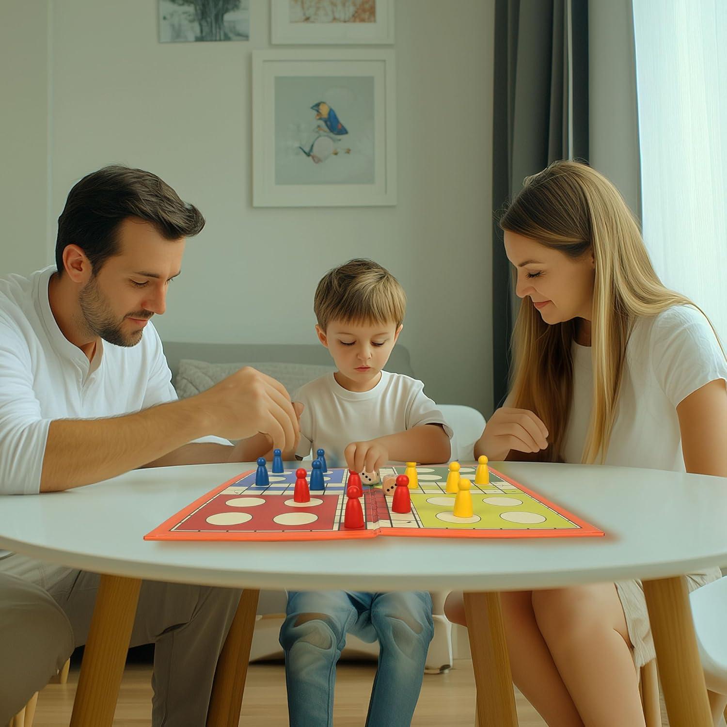 Juego de Mesa Ludo Plegable Yurozac - 16 Fichas y 2 Dados