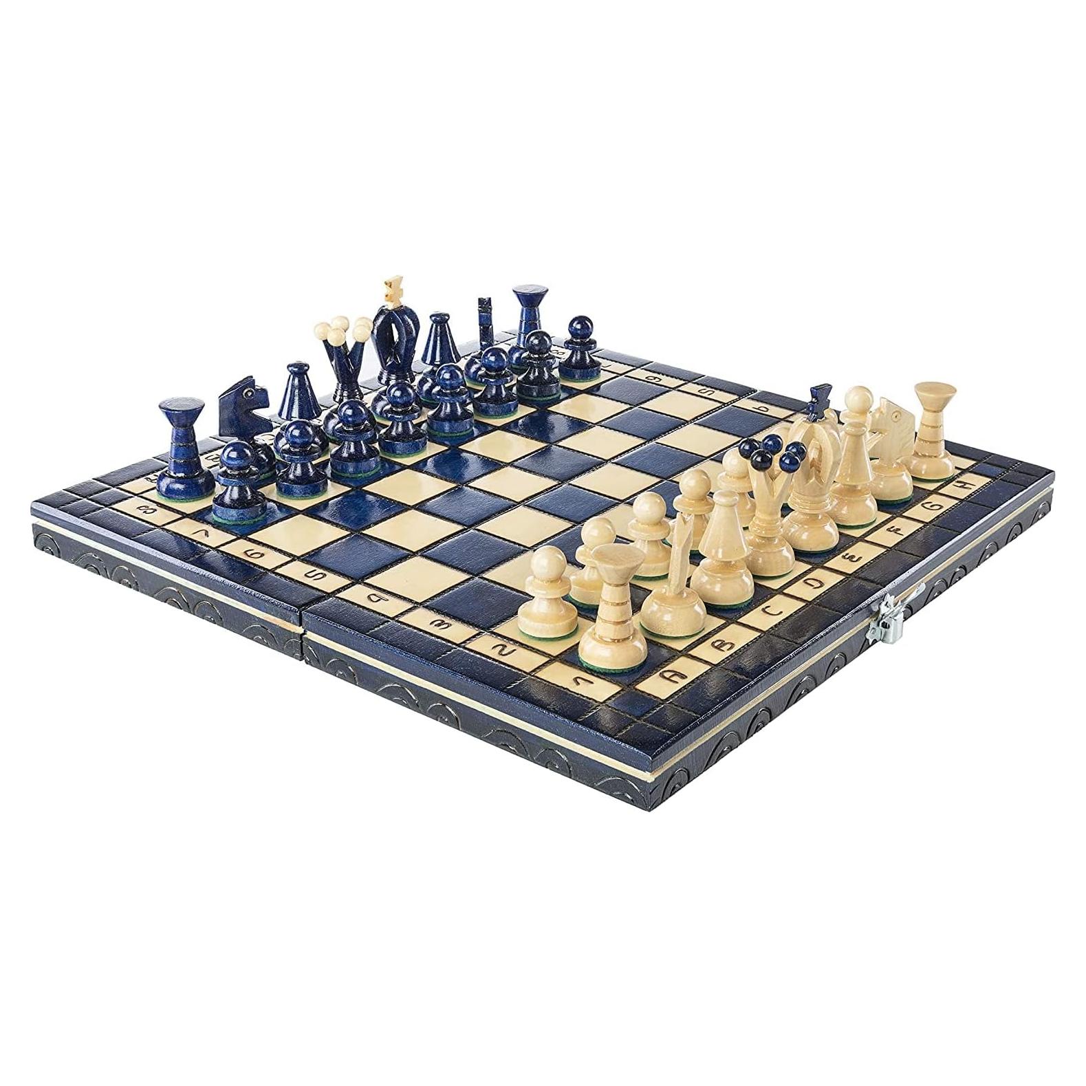 Juego de Ajedrez de Madera Muba Plegable 32 cm Hecho a Mano