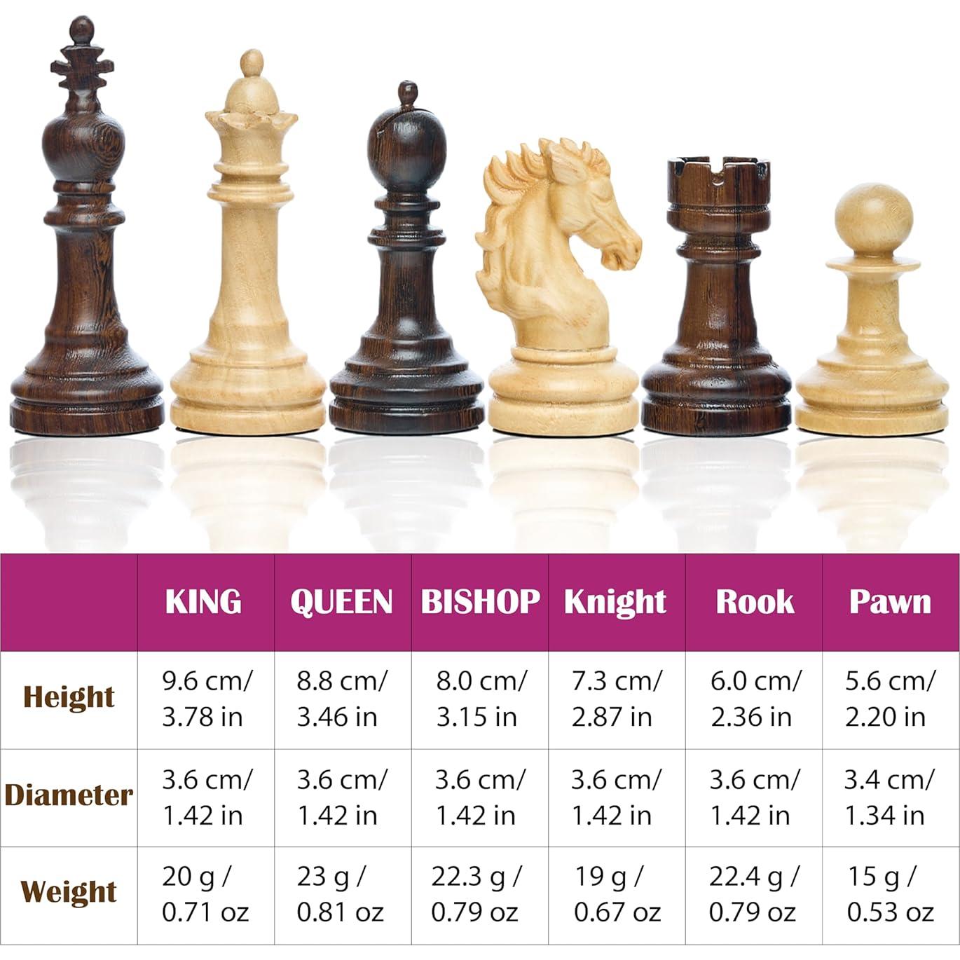 Piezas de Ajedrez de Madera Handicraftviet - 34 Piezas, 1.2 kg