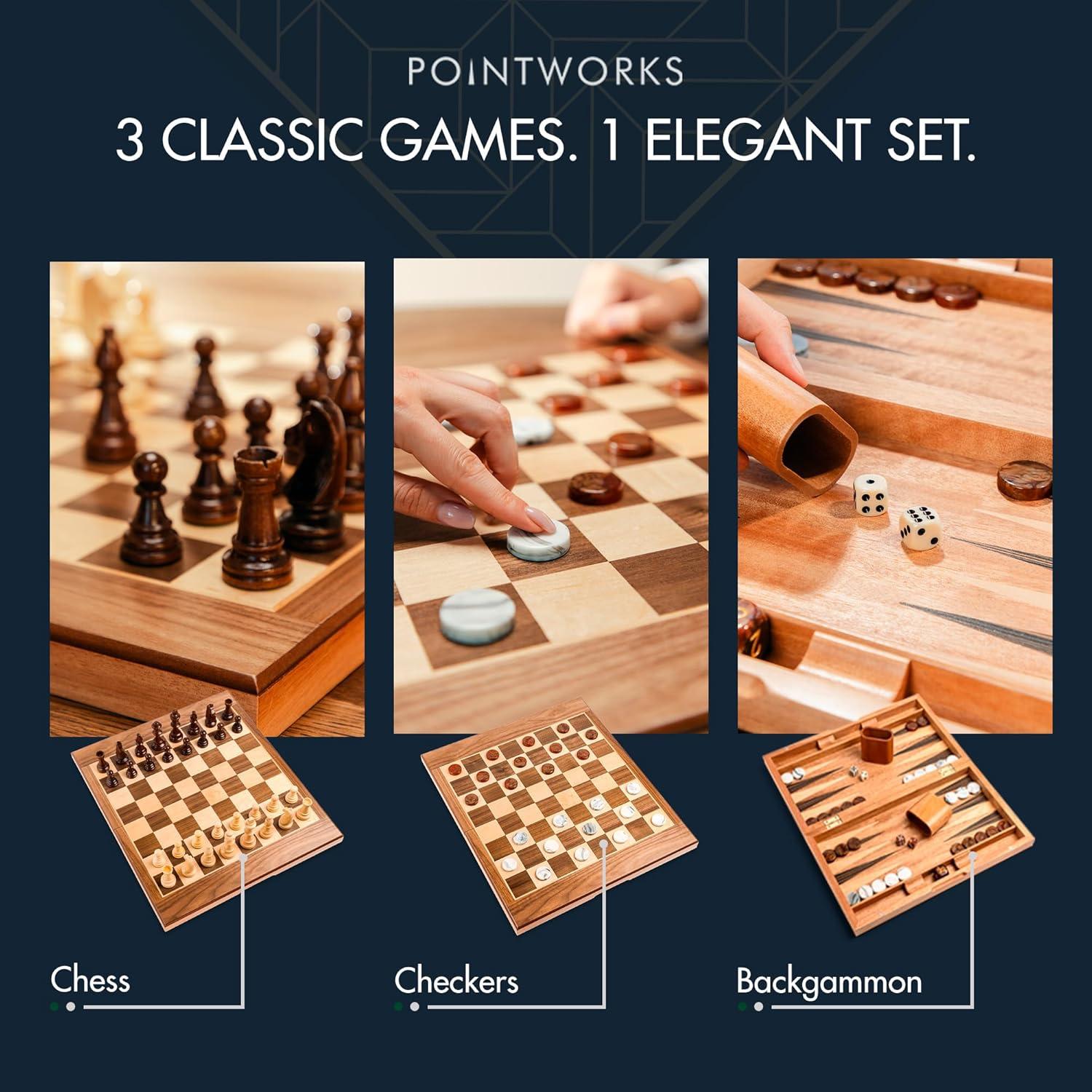 Juego de Ajedrez, Damas y Backgammon 50.8 cm Jungler