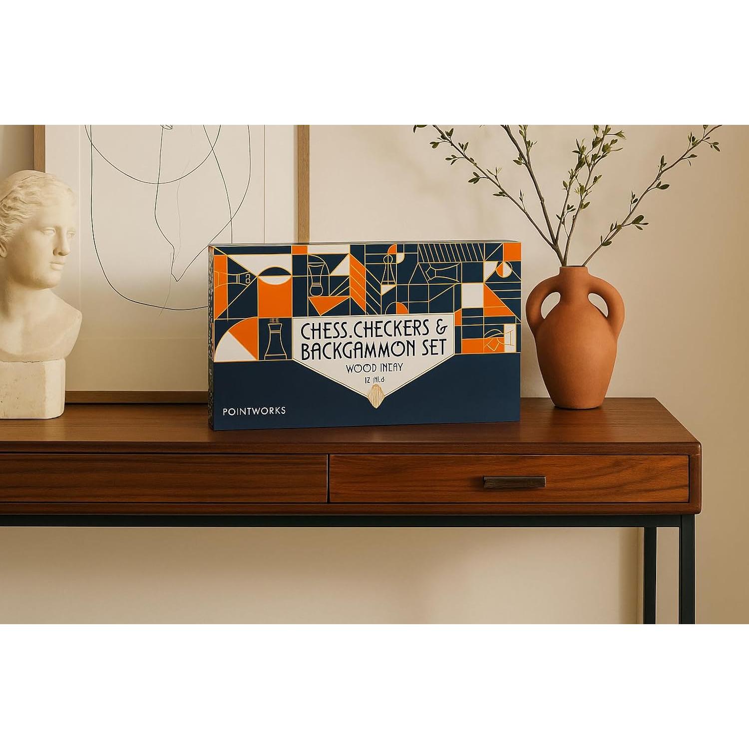 Juego de Ajedrez, Damas y Backgammon 50.8 cm Jungler