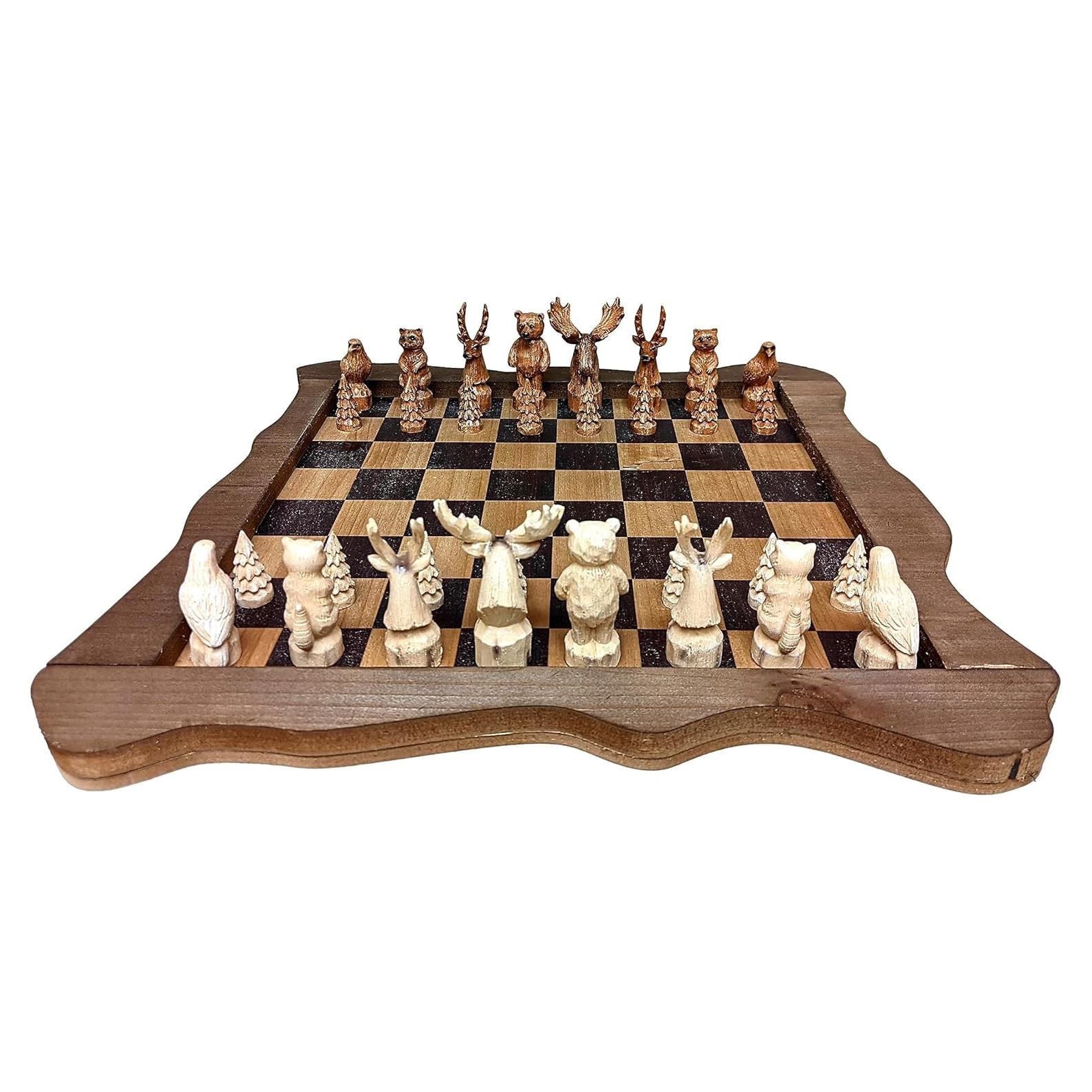 Juego de Ajedrez de Madera DeLeon Bosque 38.1x38.1cm