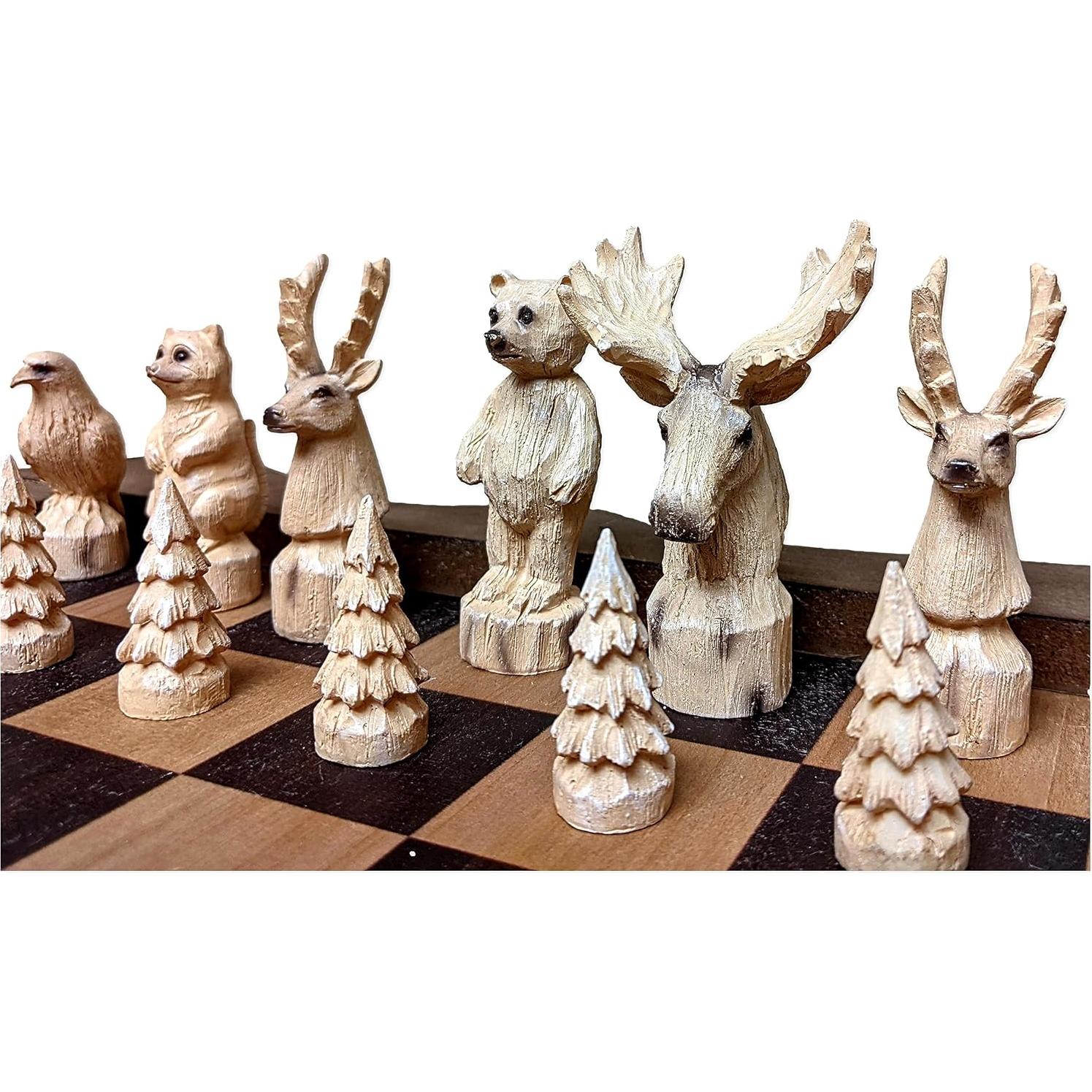 Juego de Ajedrez de Madera DeLeon Bosque 38.1x38.1cm