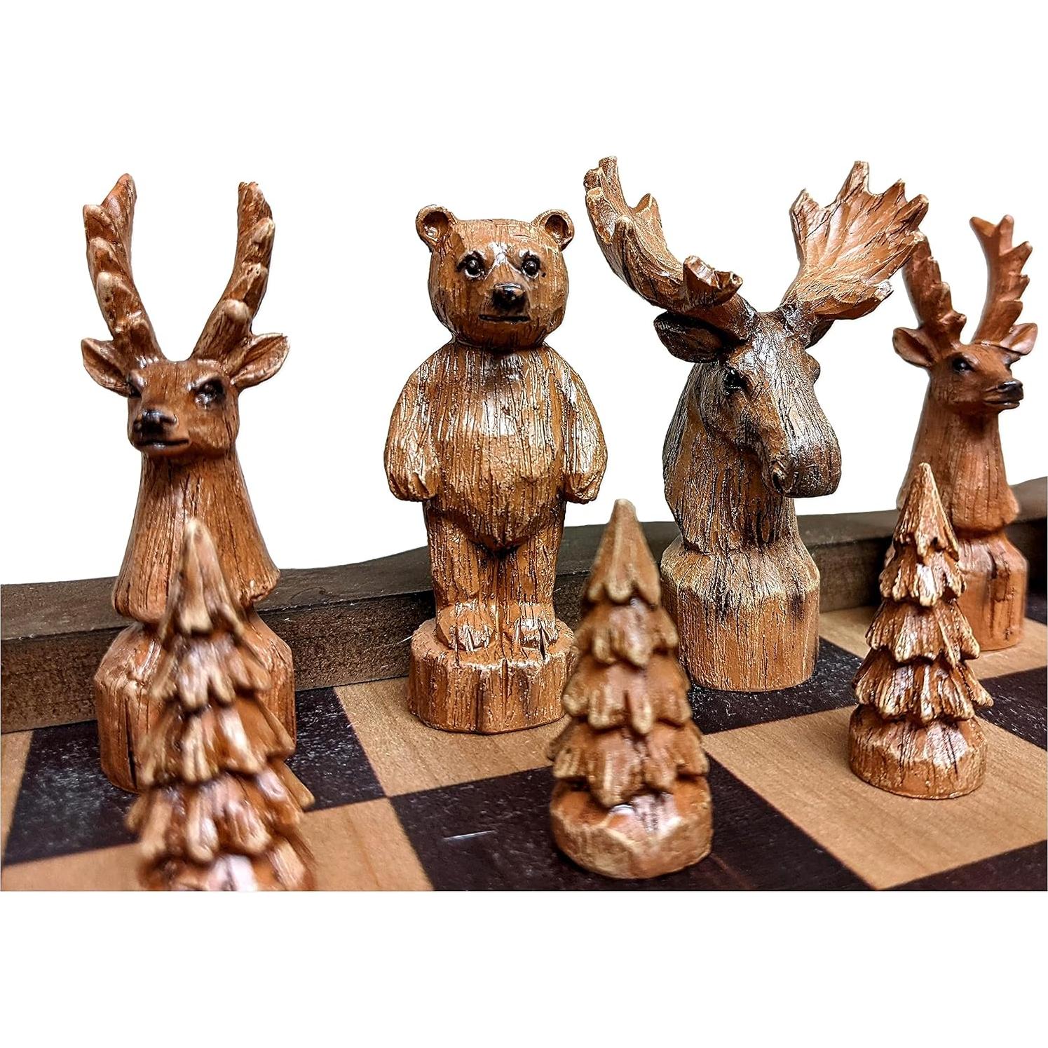 Juego de Ajedrez de Madera DeLeon Bosque 38.1x38.1cm