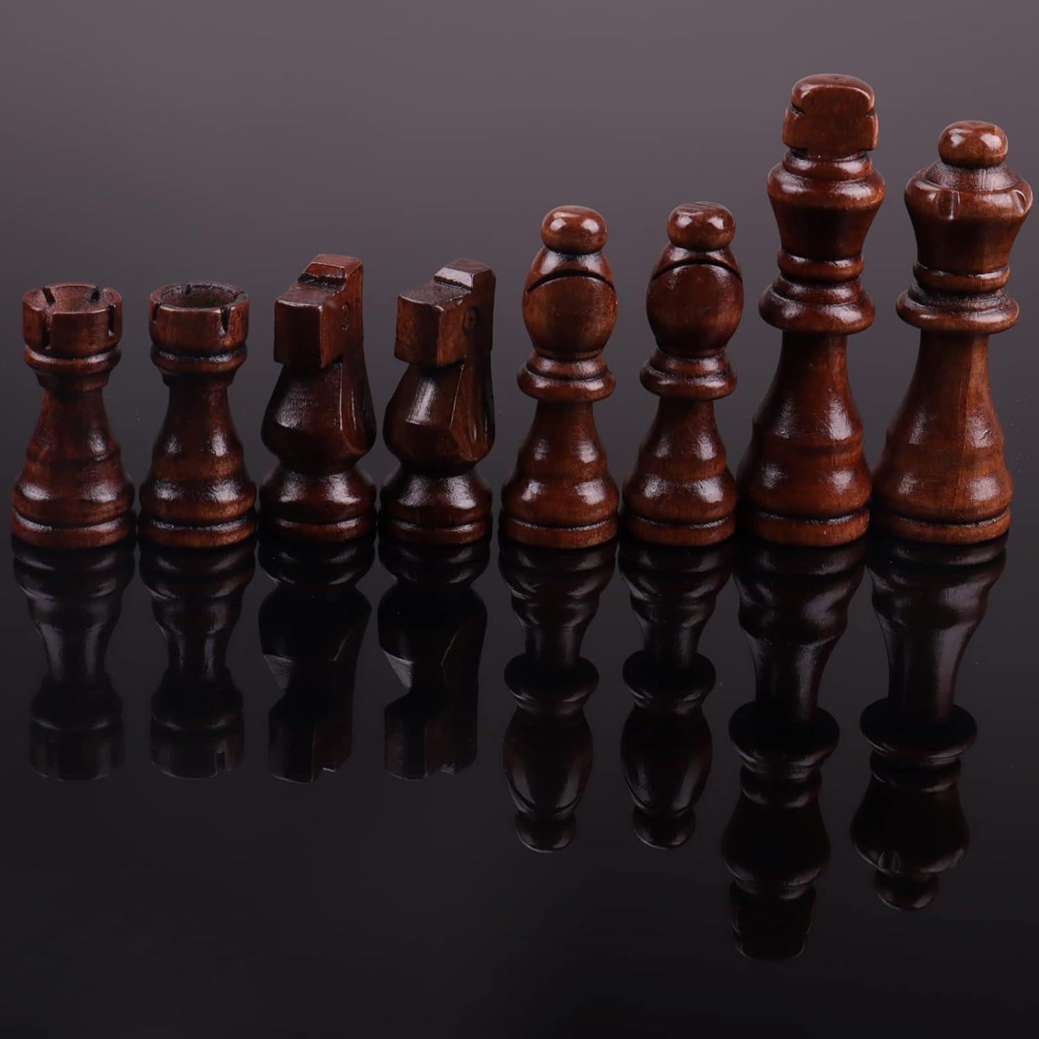 Piezas de Ajedrez de Madera Ziphia 32 Piezas Estándar 7.87 cm