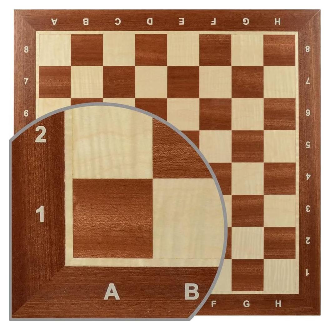 Tablero de Ajedrez de Madera Incrustado Muba 54x54 cm