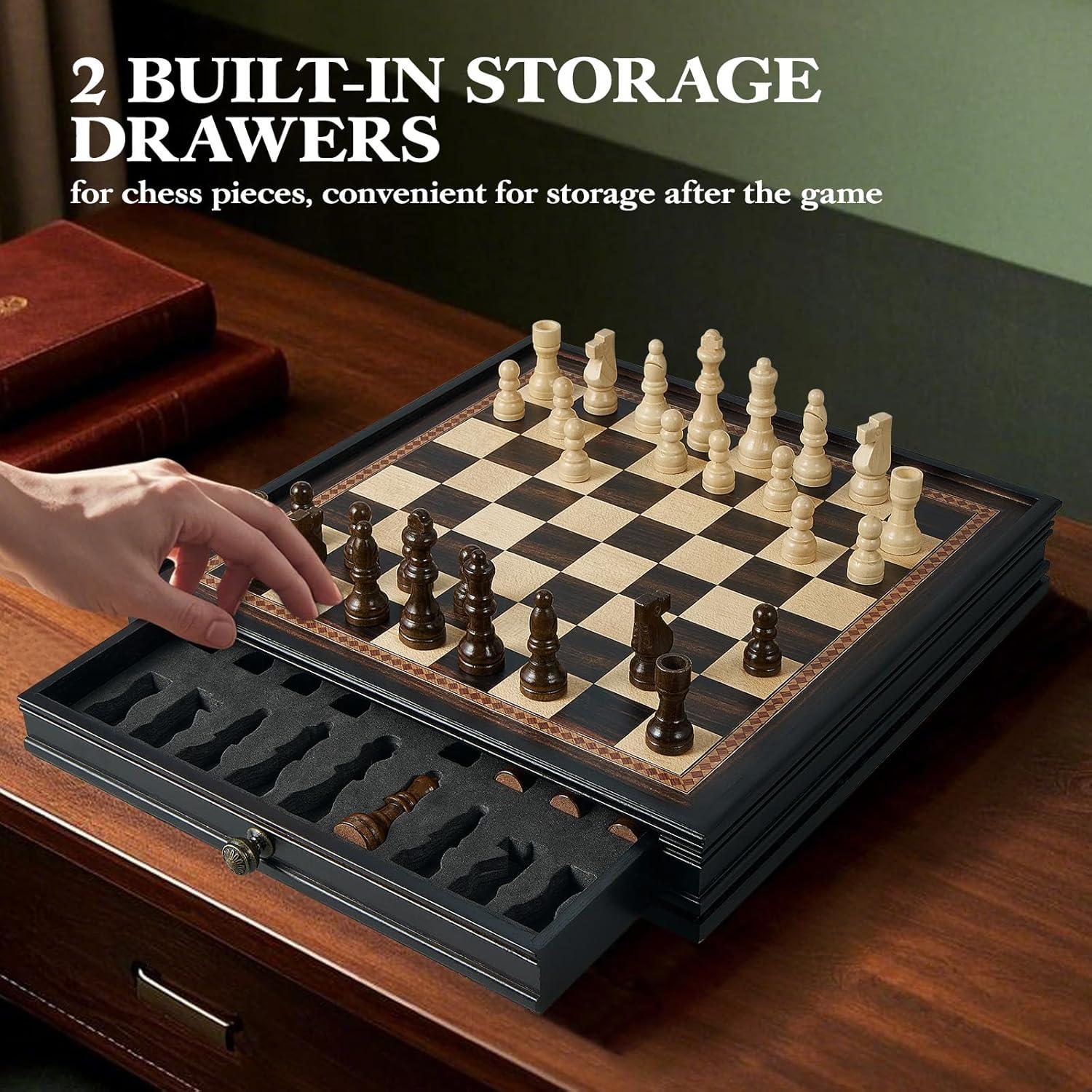 Juego de Ajedrez Magnético BIVOMON 31.75 cm con 2 Cajones