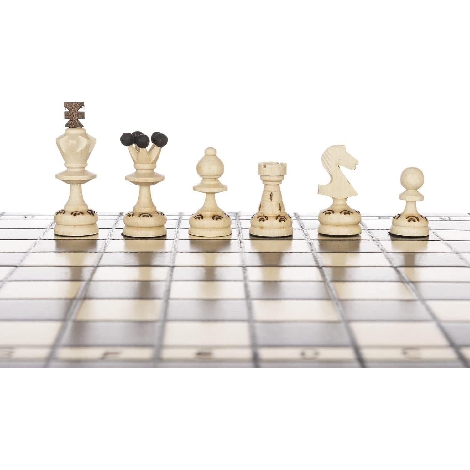 Juego de Ajedrez de Madera Plegable Muba 47 cm con Piezas
