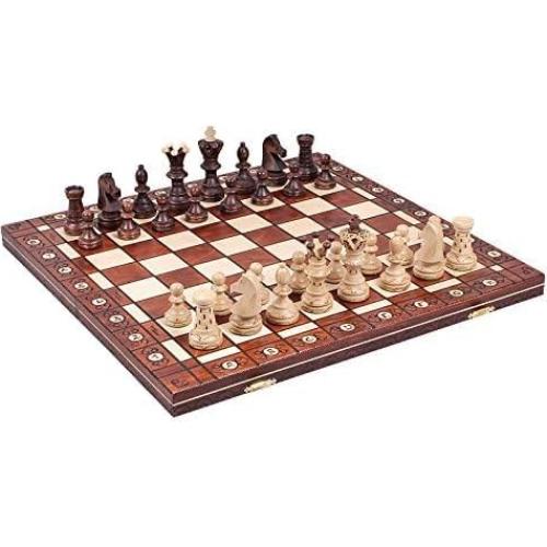 Juego de Ajedrez de Madera El Jarilo - Artesanal Europeo 53.34 cm