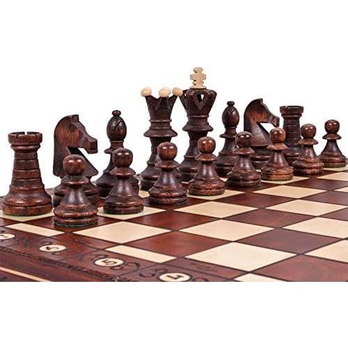 Juego de Ajedrez de Madera El Jarilo - Artesanal Europeo 53.34 cm