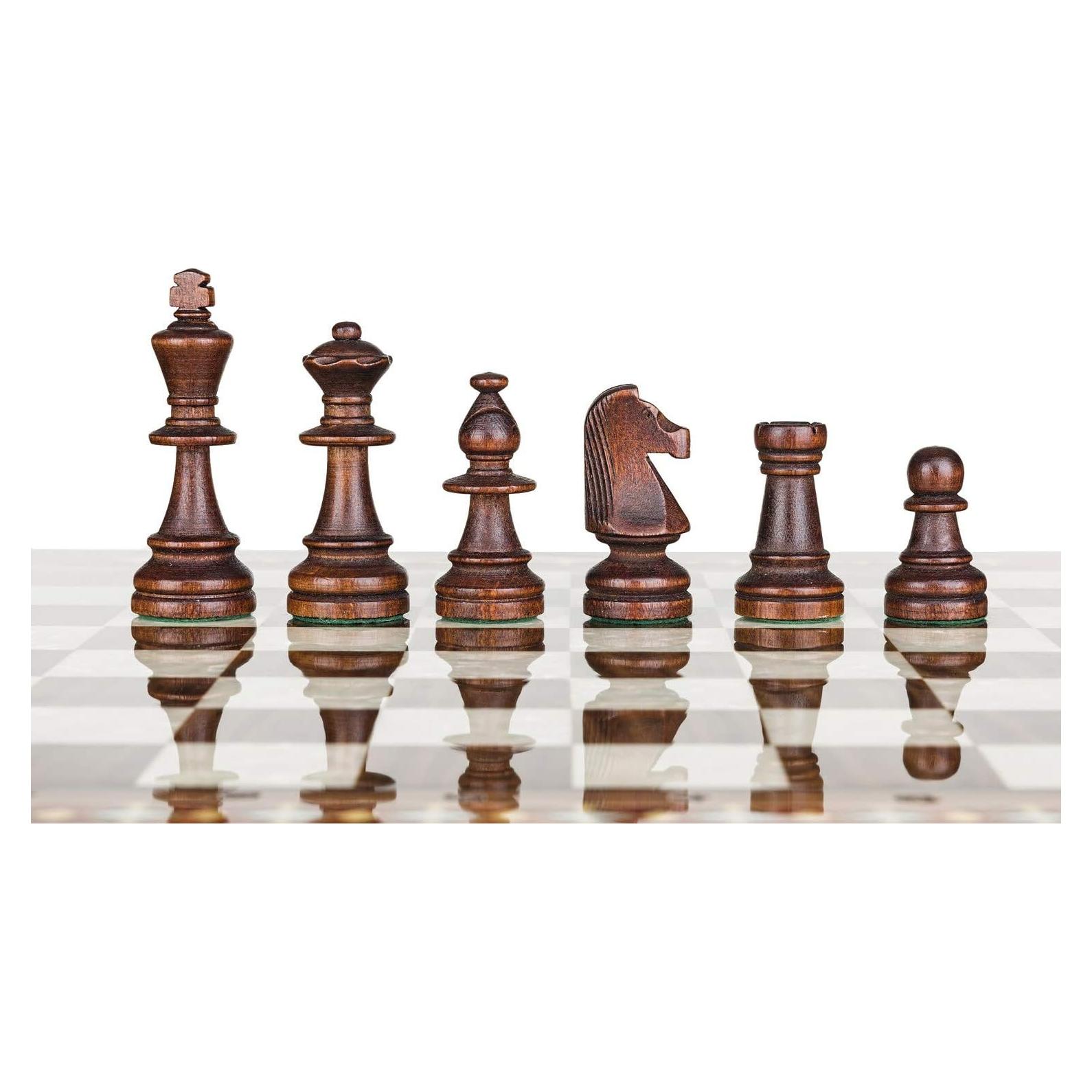 Piezas de Ajedrez de Madera Staunton No. 6 - Pesadas con Fieltro
