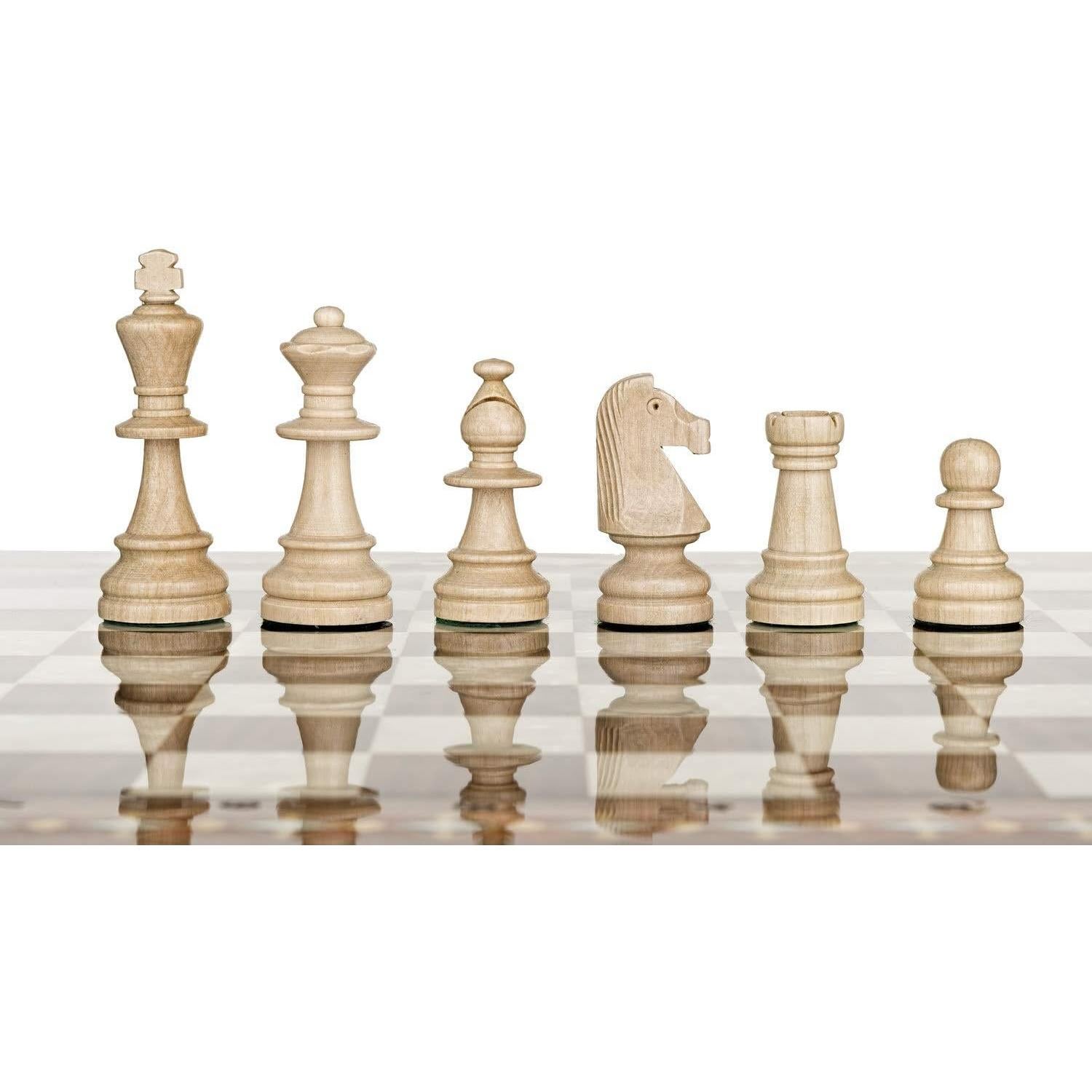 Piezas de Ajedrez de Madera Staunton No. 6 - Pesadas con Fieltro