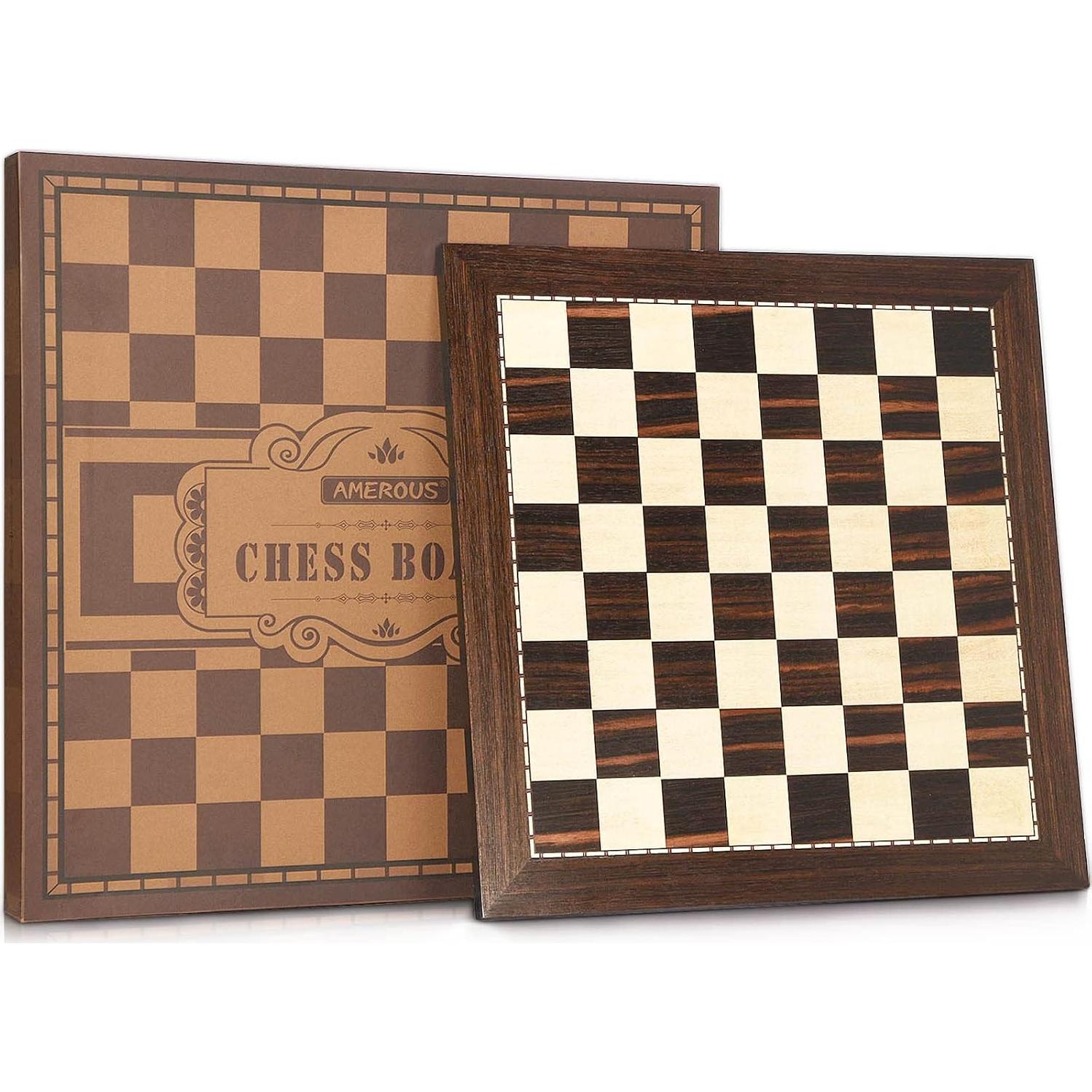 Tablero de Ajedrez Profesional AMEROUS 48.26 cm Madera