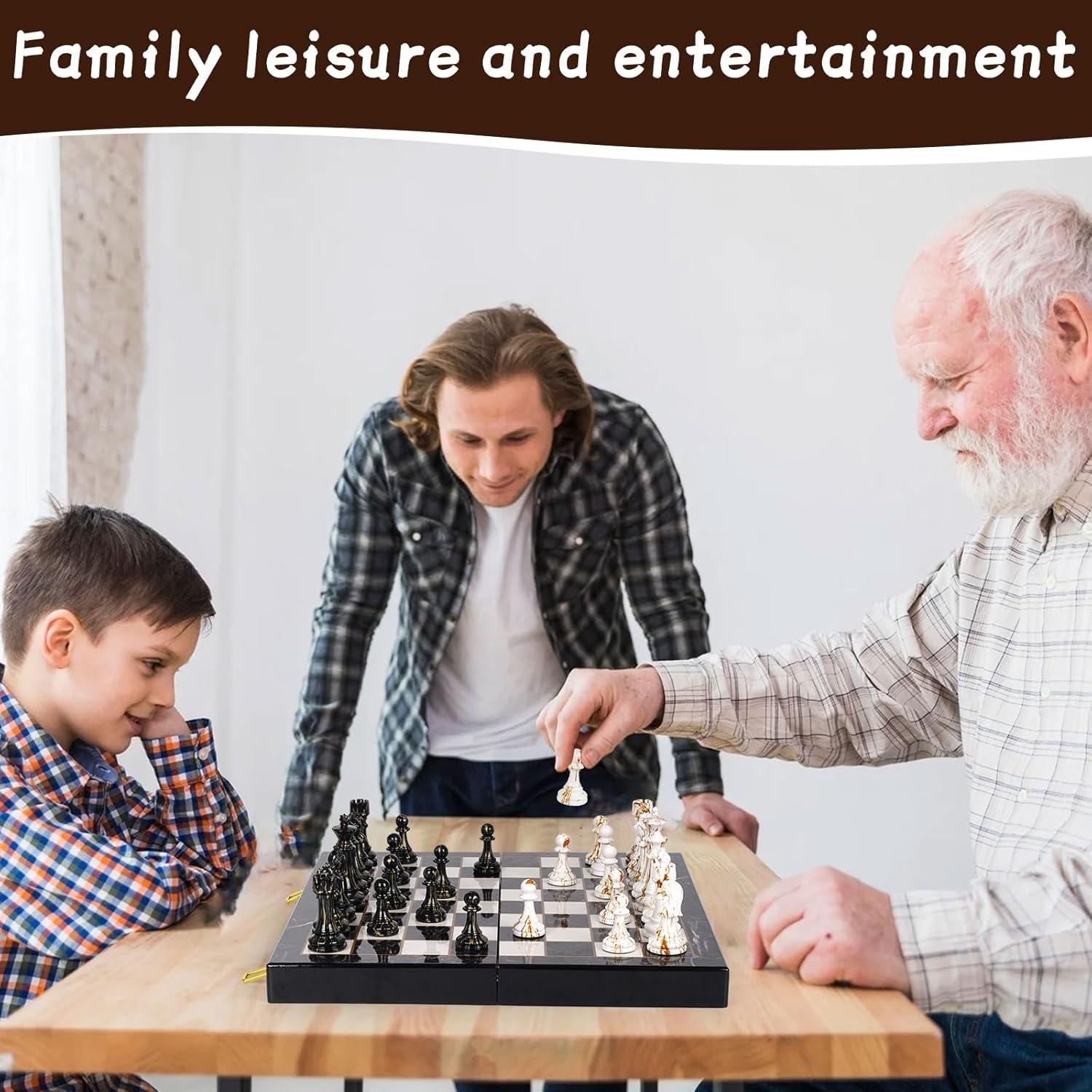 Juego de Ajedrez Plegable Kvintes 15" con Piezas de Acrílico