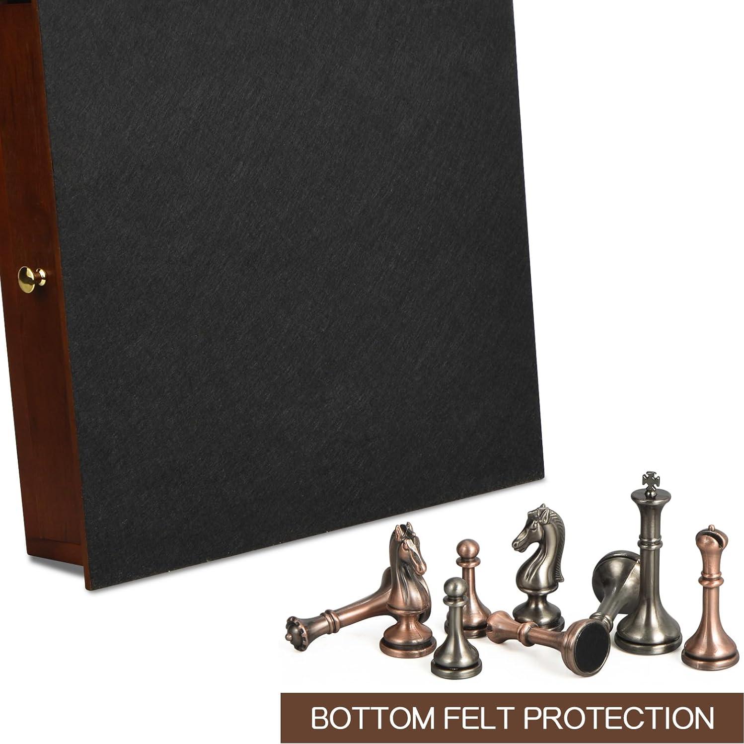 Juego de Ajedrez Retro BIVOMON de Madera y Metal 33x33cm