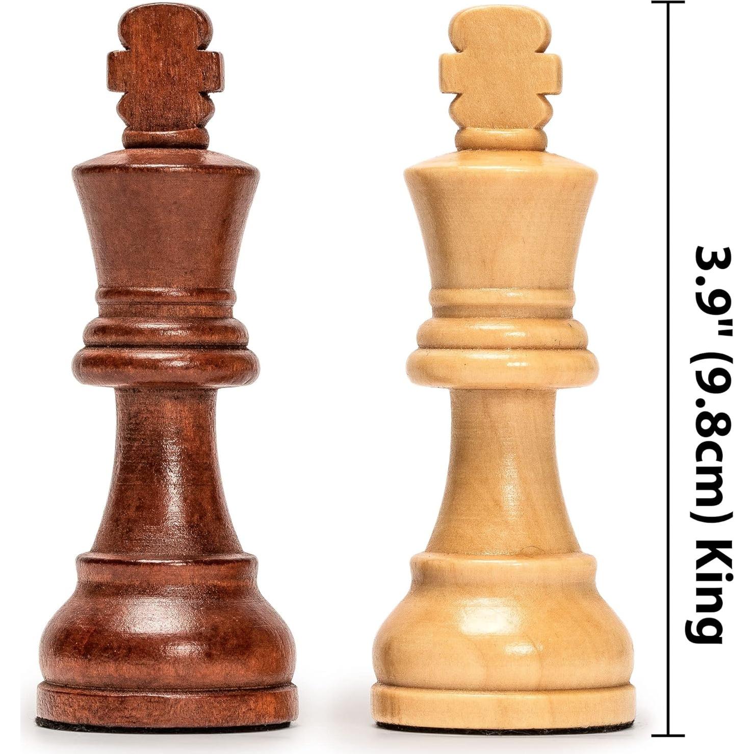 Juego de Ajedrez Husaria Staunton Torneo No. 6 con 2 Reinas Extra