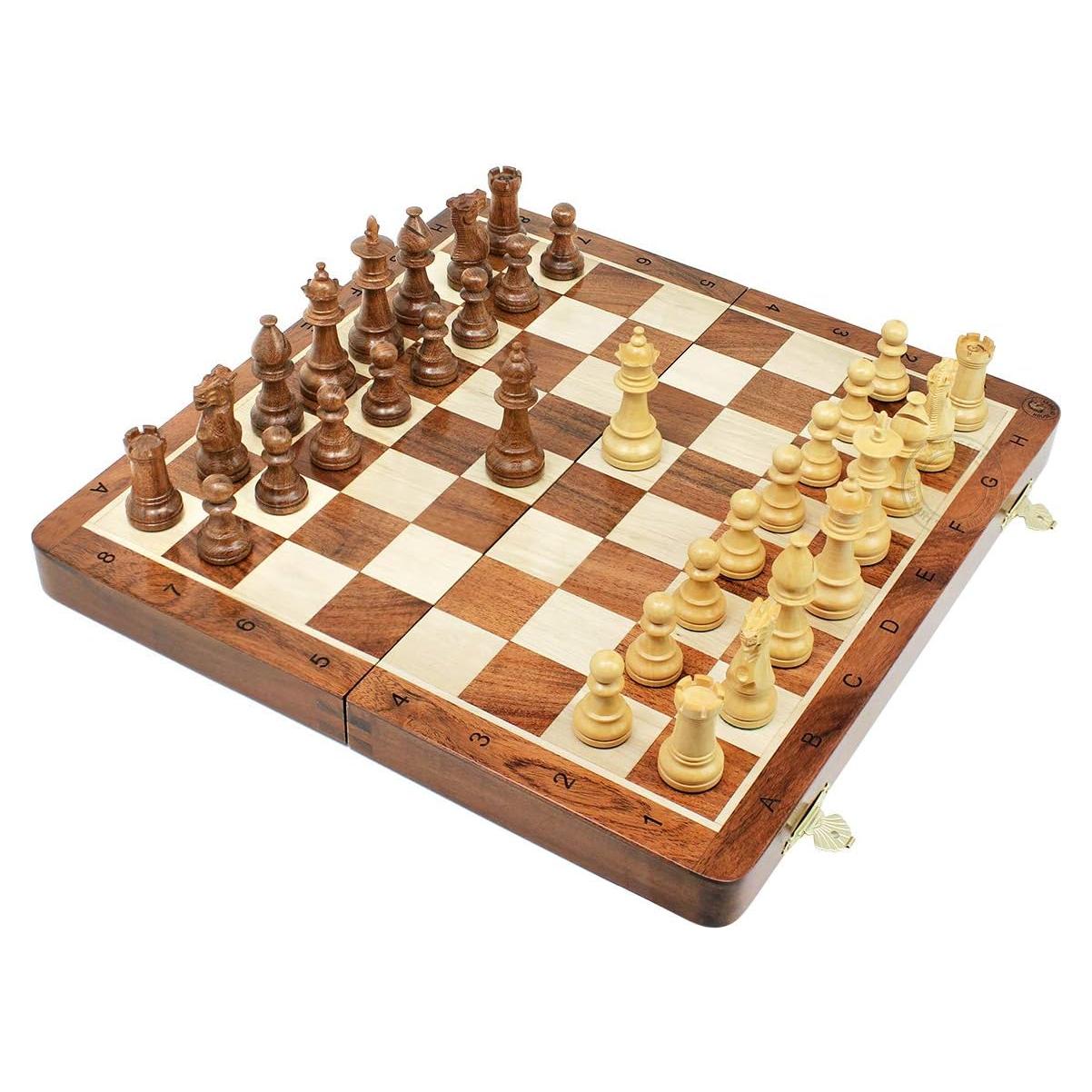 Juego de Ajedrez Victoriano Staunton Madera Acacia 14x14 cm
