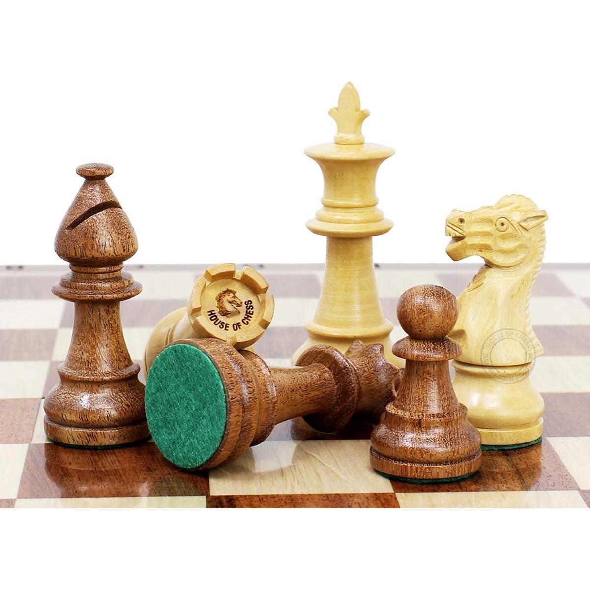 Juego de Ajedrez Victoriano Staunton Madera Acacia 14x14 cm