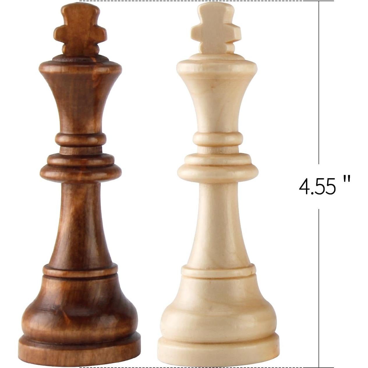 Piezas de Ajedrez de Madera Amerous Estilo Francés 11.56 cm