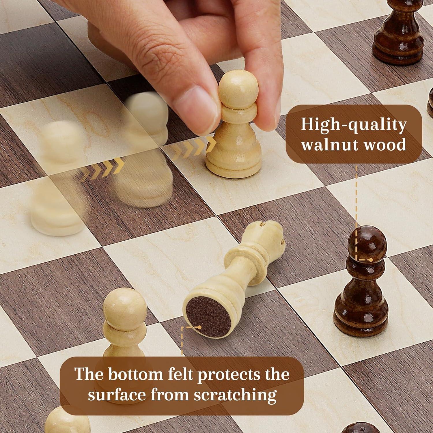 Juego de Ajedrez Magnético de Madera GLZM 15 Pulgadas