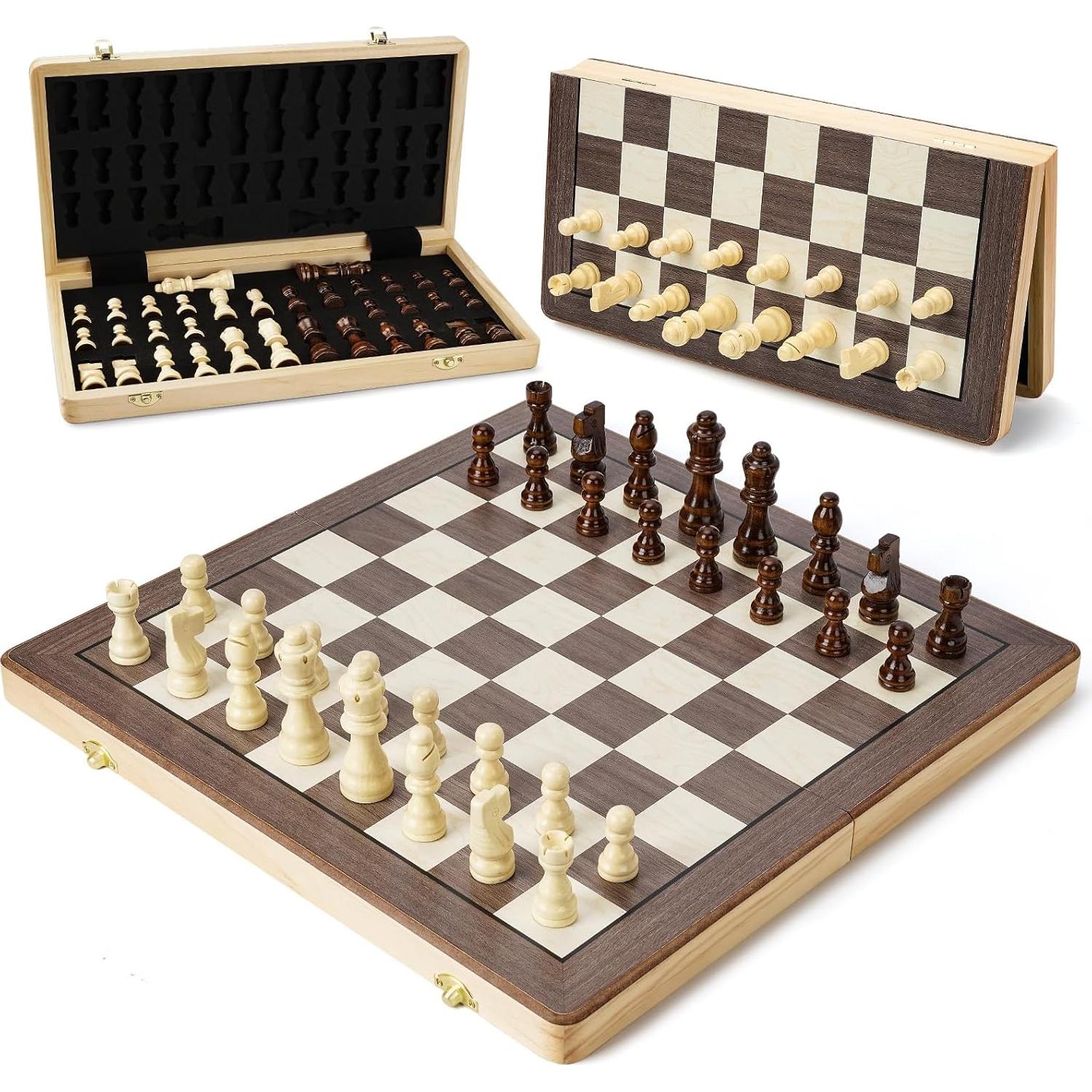 Juego de Ajedrez Magnético de Madera GLZM 15 Pulgadas