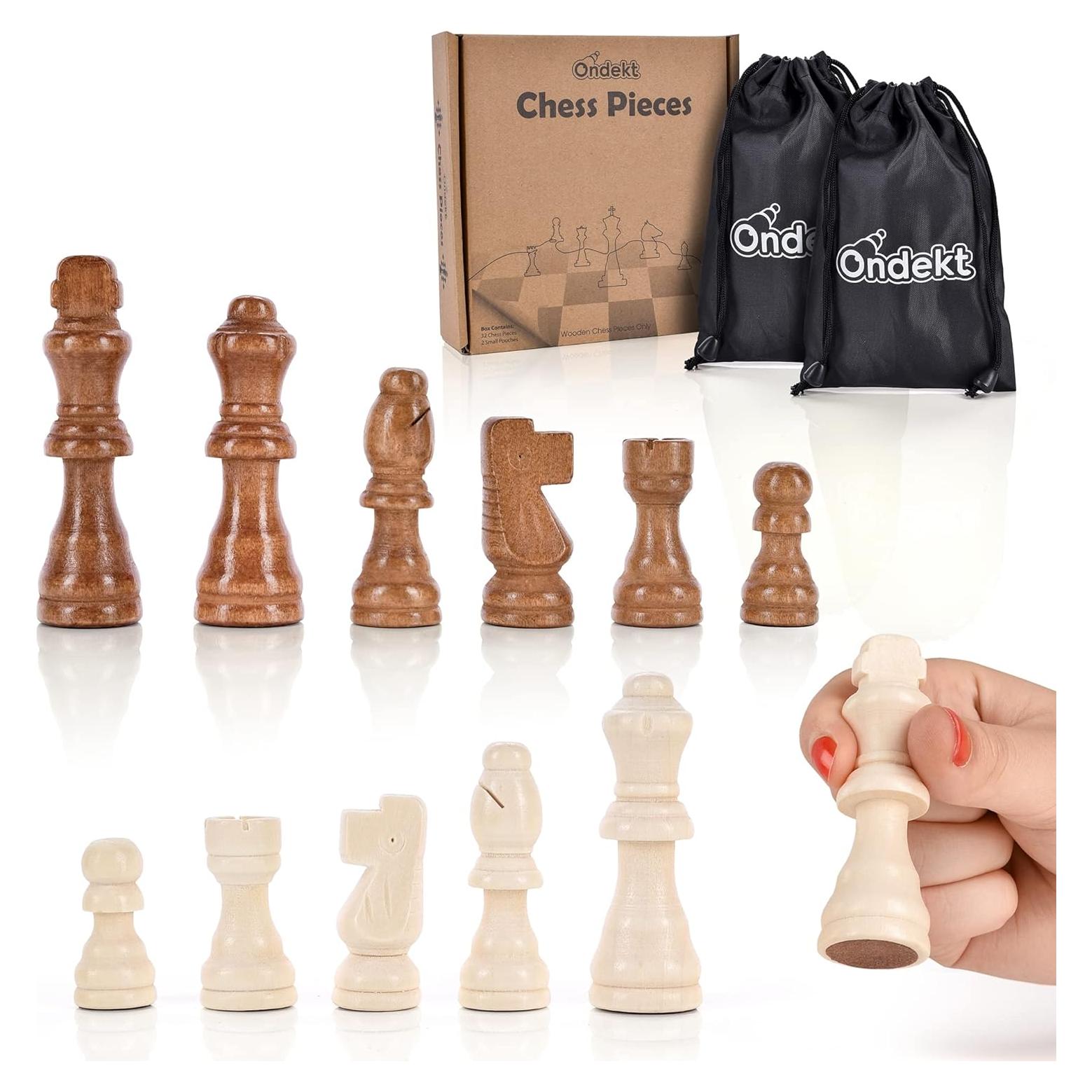 Piezas de Ajedrez de Madera Ondekt - 32 Piezas Estilo Staunton