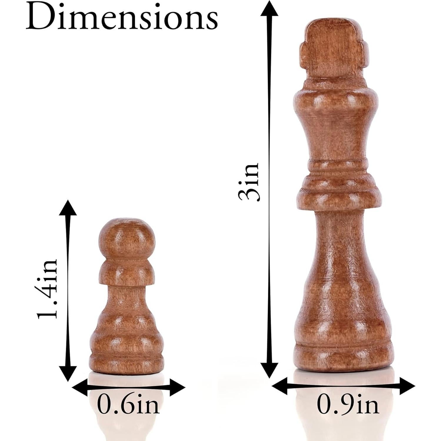 Piezas de Ajedrez de Madera Ondekt - 32 Piezas Estilo Staunton