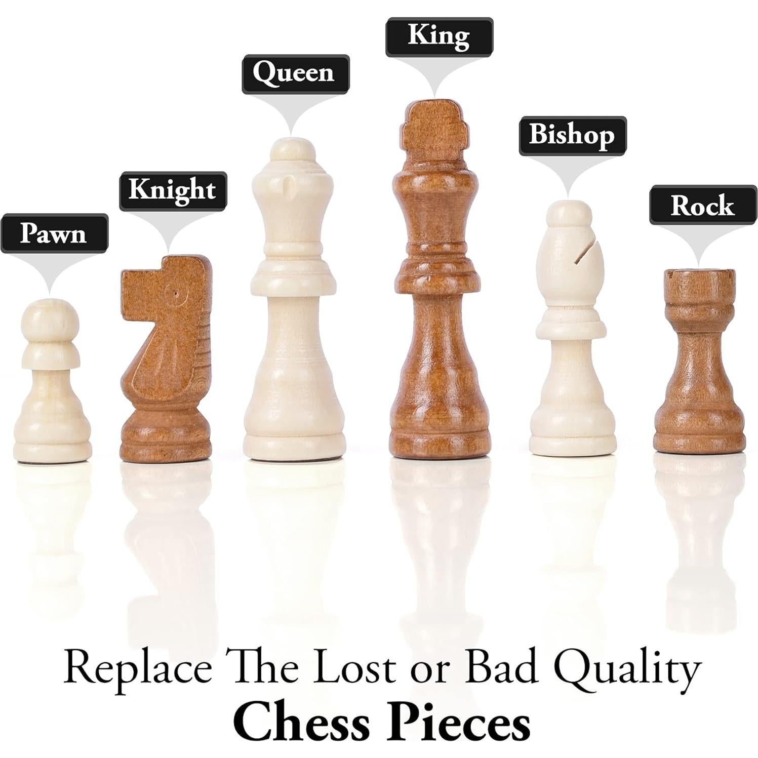 Piezas de Ajedrez de Madera Ondekt - 32 Piezas Estilo Staunton