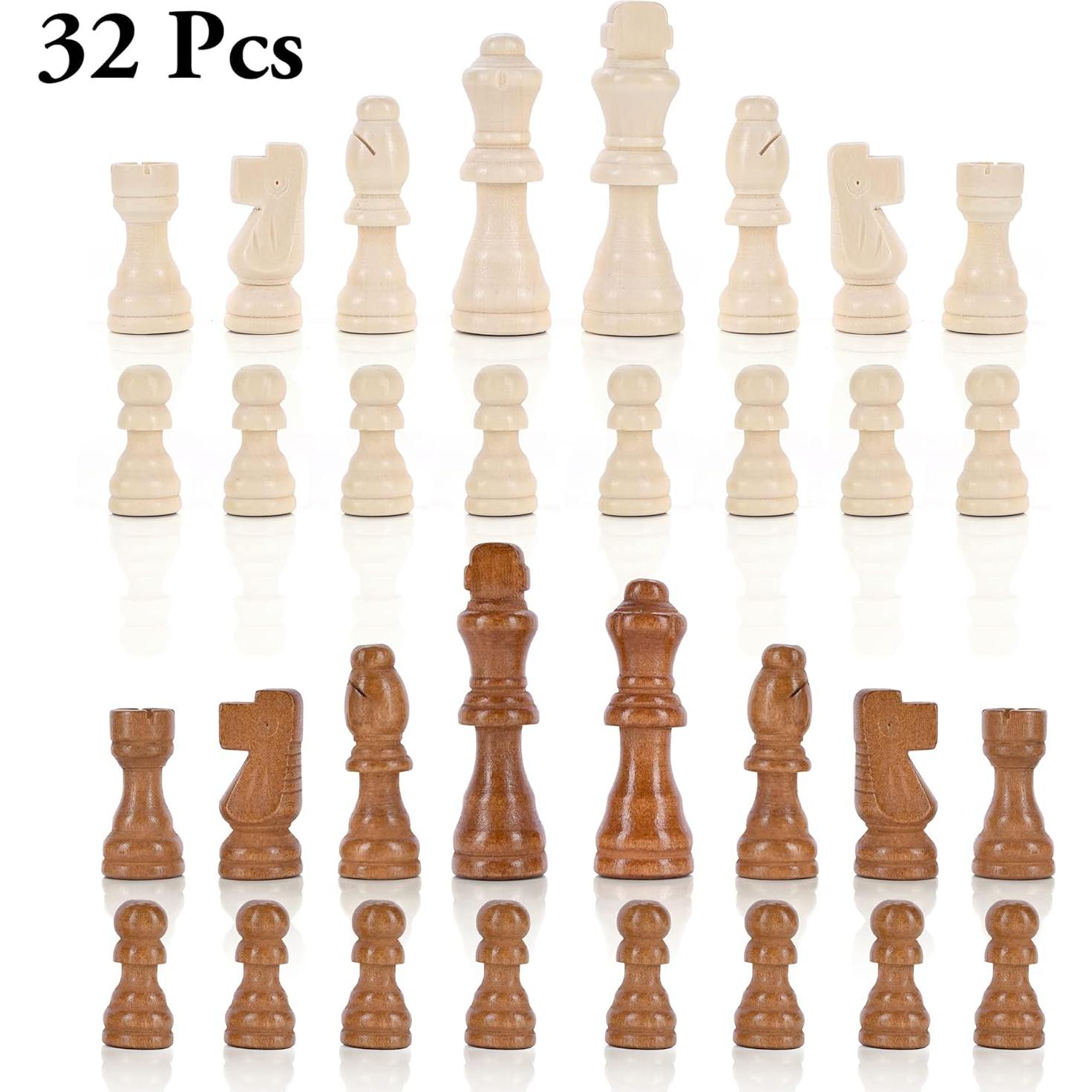 Piezas de Ajedrez de Madera Ondekt - 32 Piezas Estilo Staunton