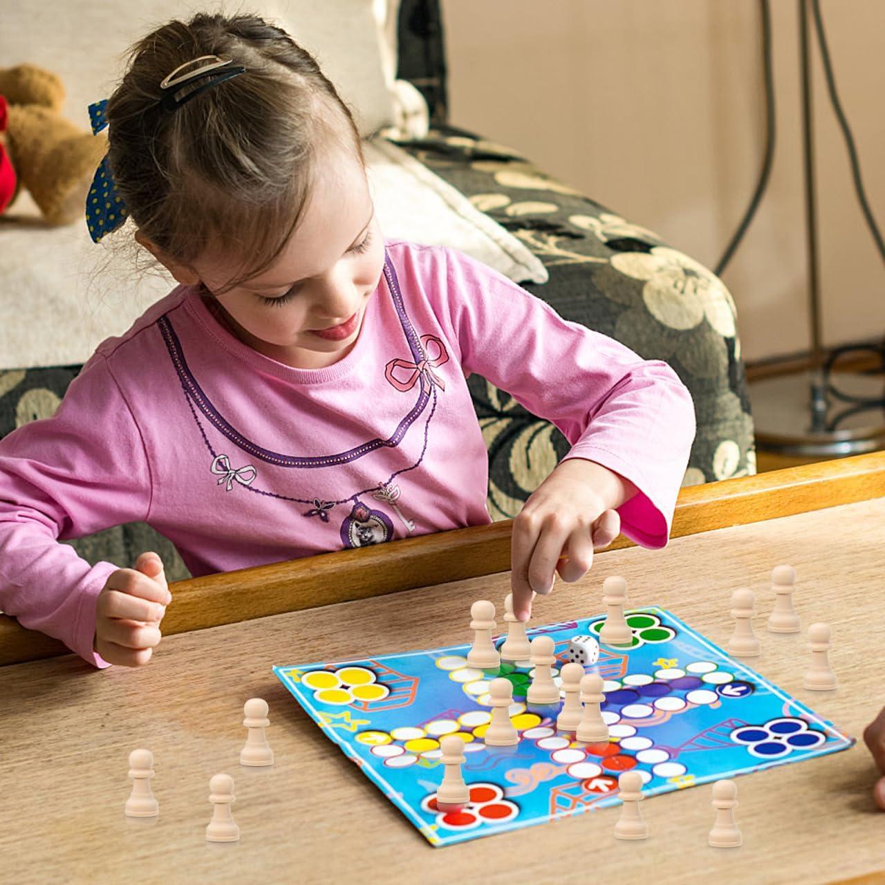 Juego de Ajedrez de Madera EXCEART 50 Piezas en Blanco para Pintar