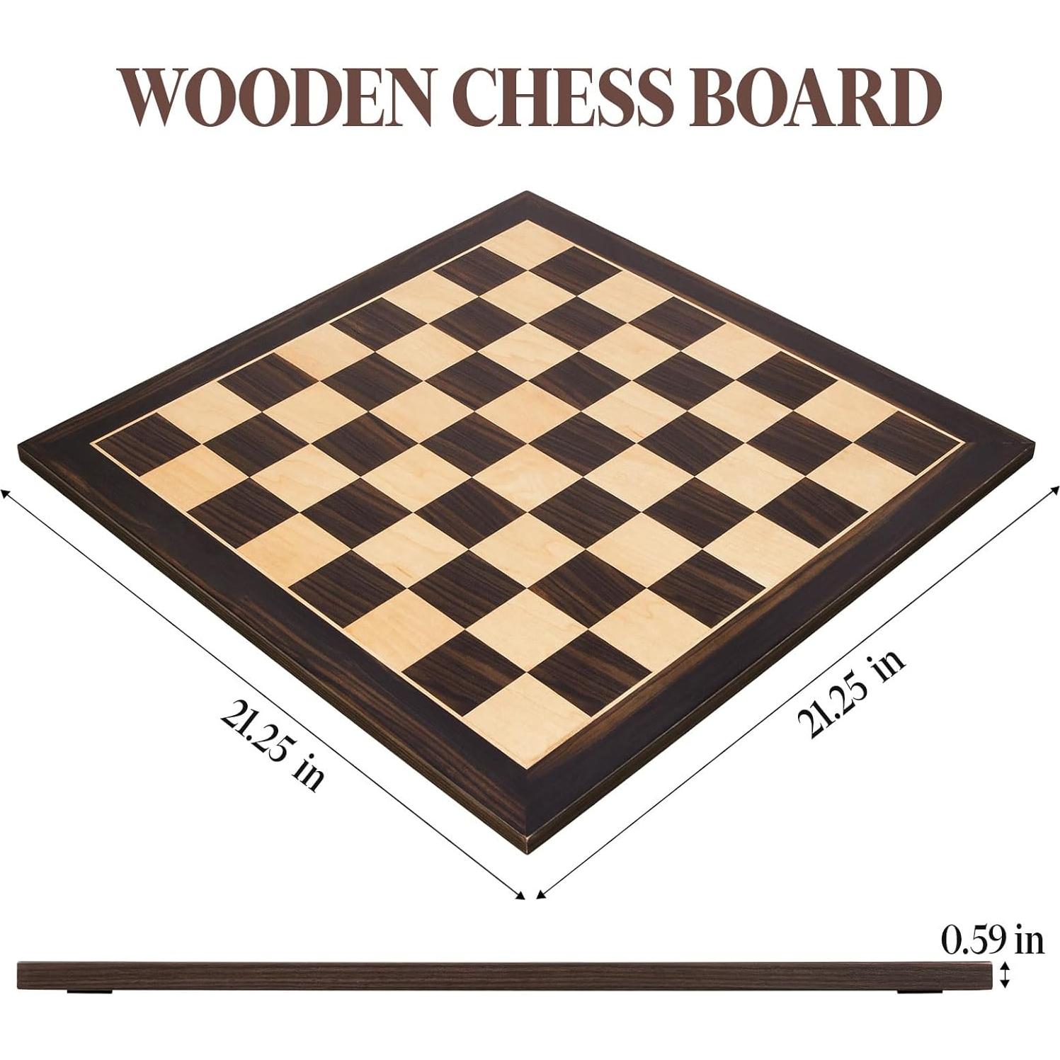 Tablero de Ajedrez de Madera BIVOMON 54 cm Profesional