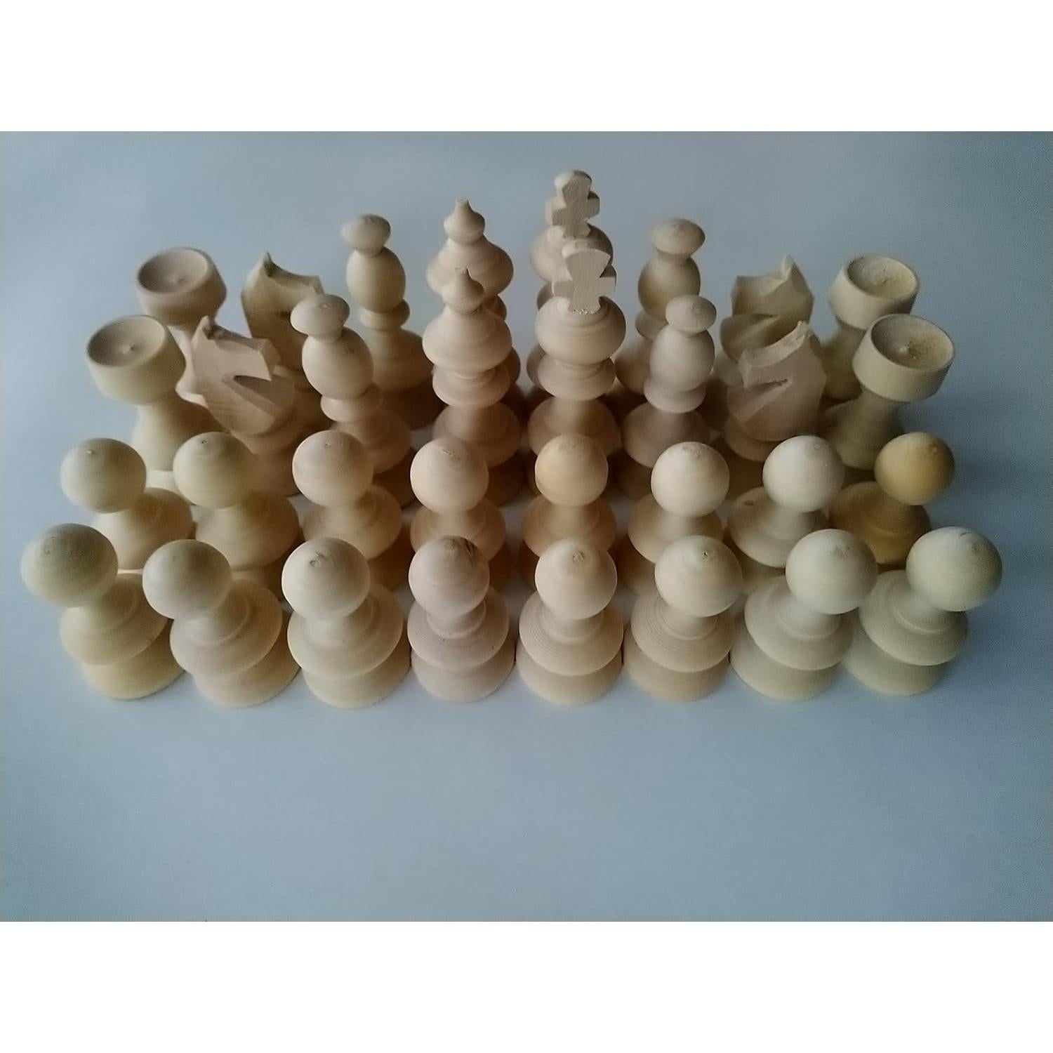 Juego de Ajedrez de Madera Natural Hecho a Mano 32 Piezas