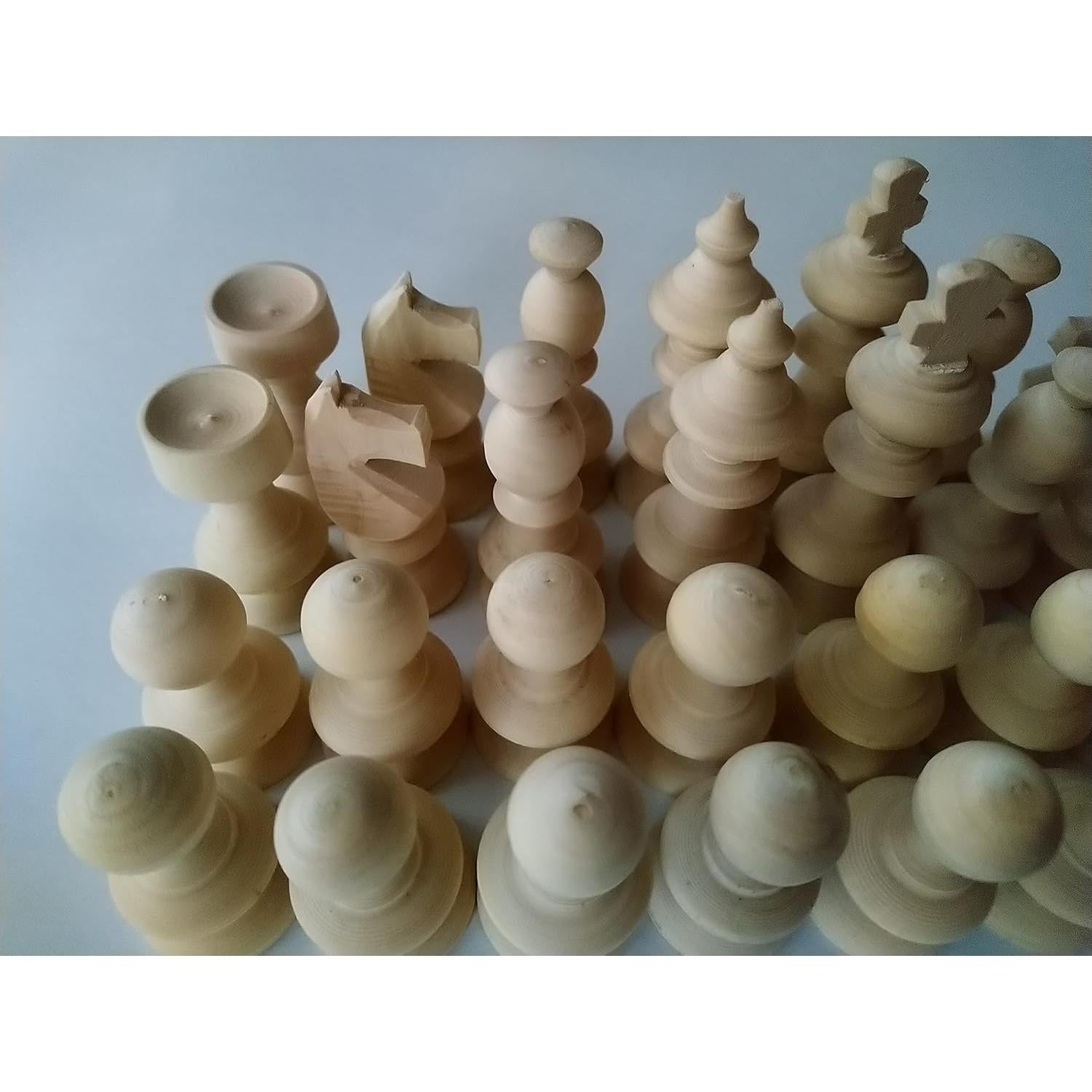 Juego de Ajedrez de Madera Natural Hecho a Mano 32 Piezas