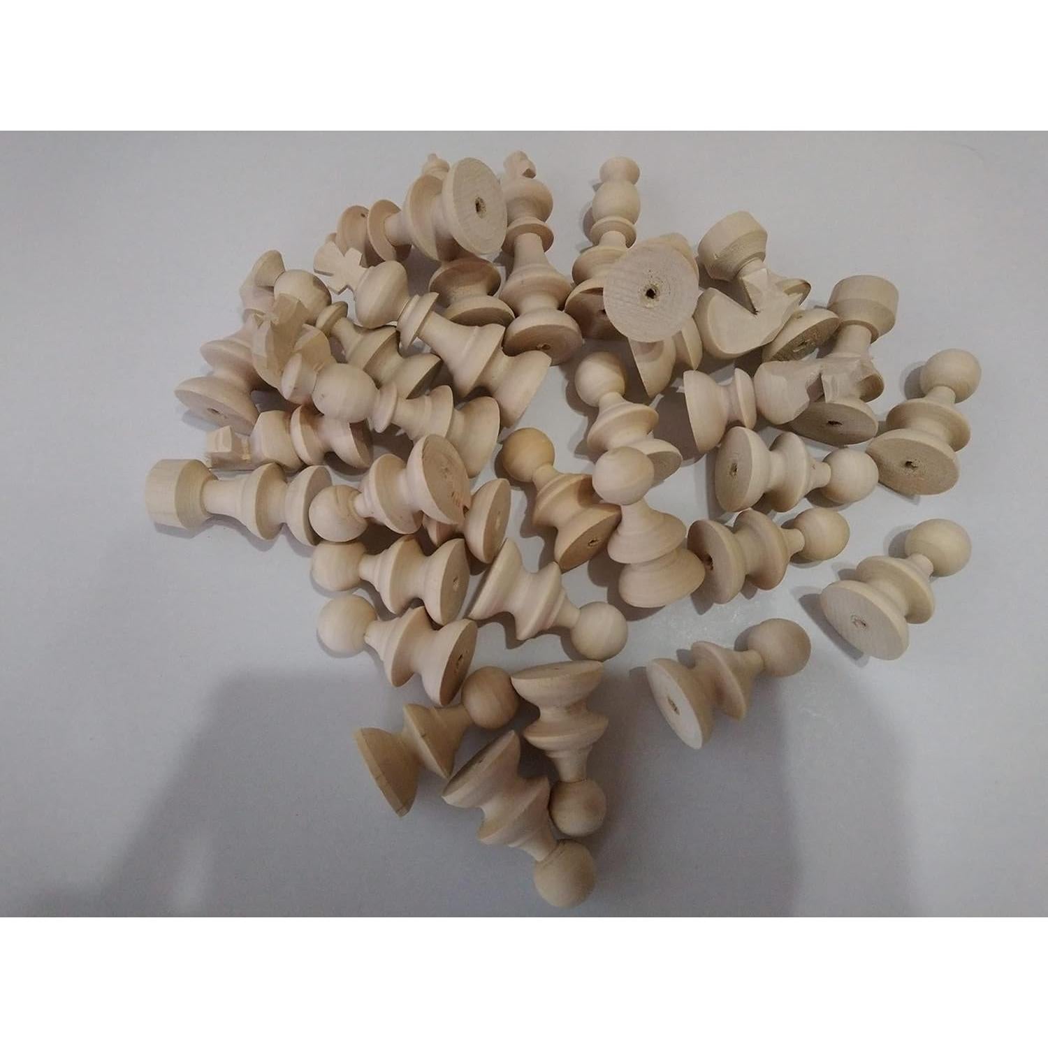 Juego de Ajedrez de Madera Natural Hecho a Mano 32 Piezas