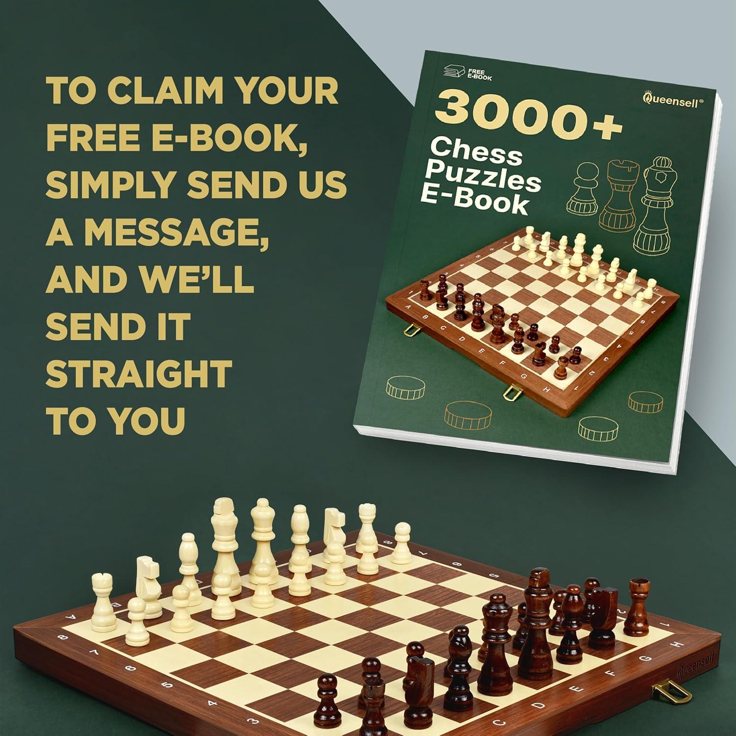 Juego de Ajedrez y Damas Magnético 2 en 1 Queensell 38.1 cm