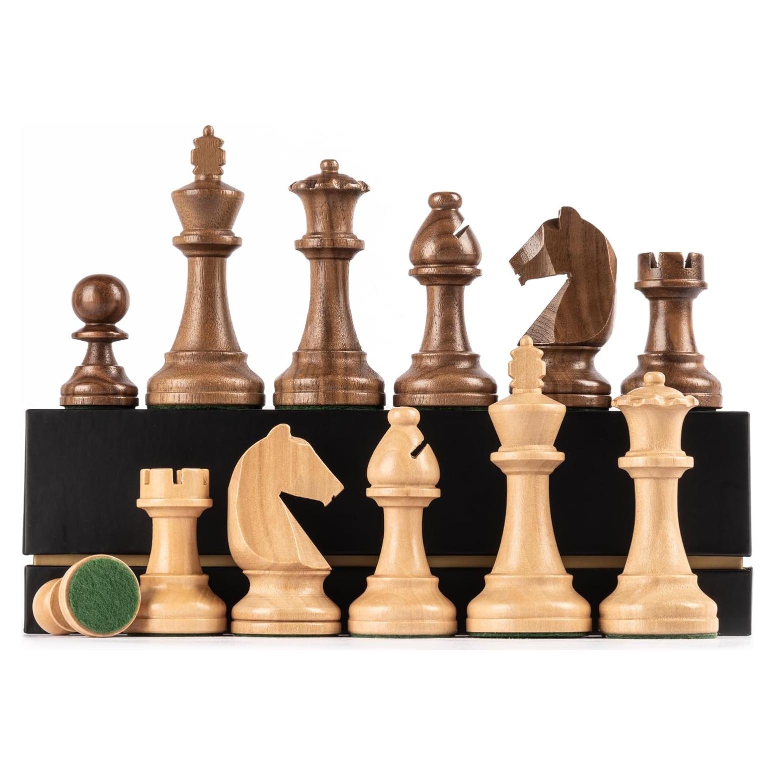 Piezas de Ajedrez A&A Premium Staunton Madera Nogal 9.5cm