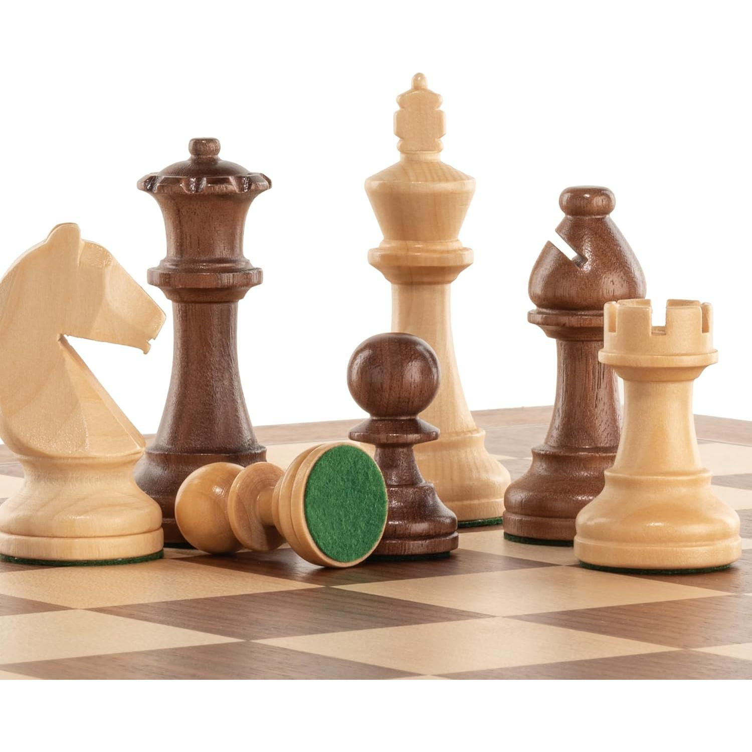 Piezas de Ajedrez A&A Premium Staunton Madera Nogal 9.5cm
