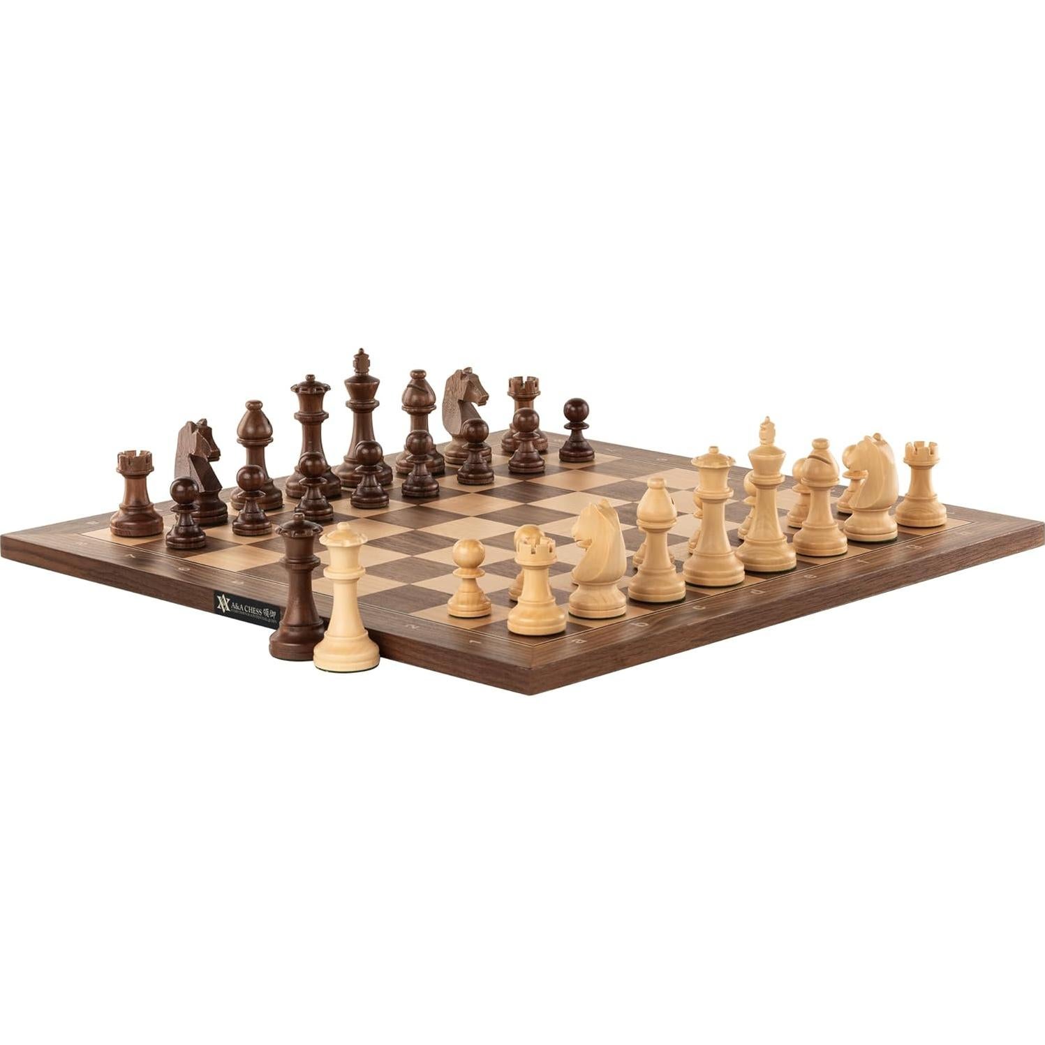 Piezas de Ajedrez A&A Premium Staunton Madera Nogal 9.5cm