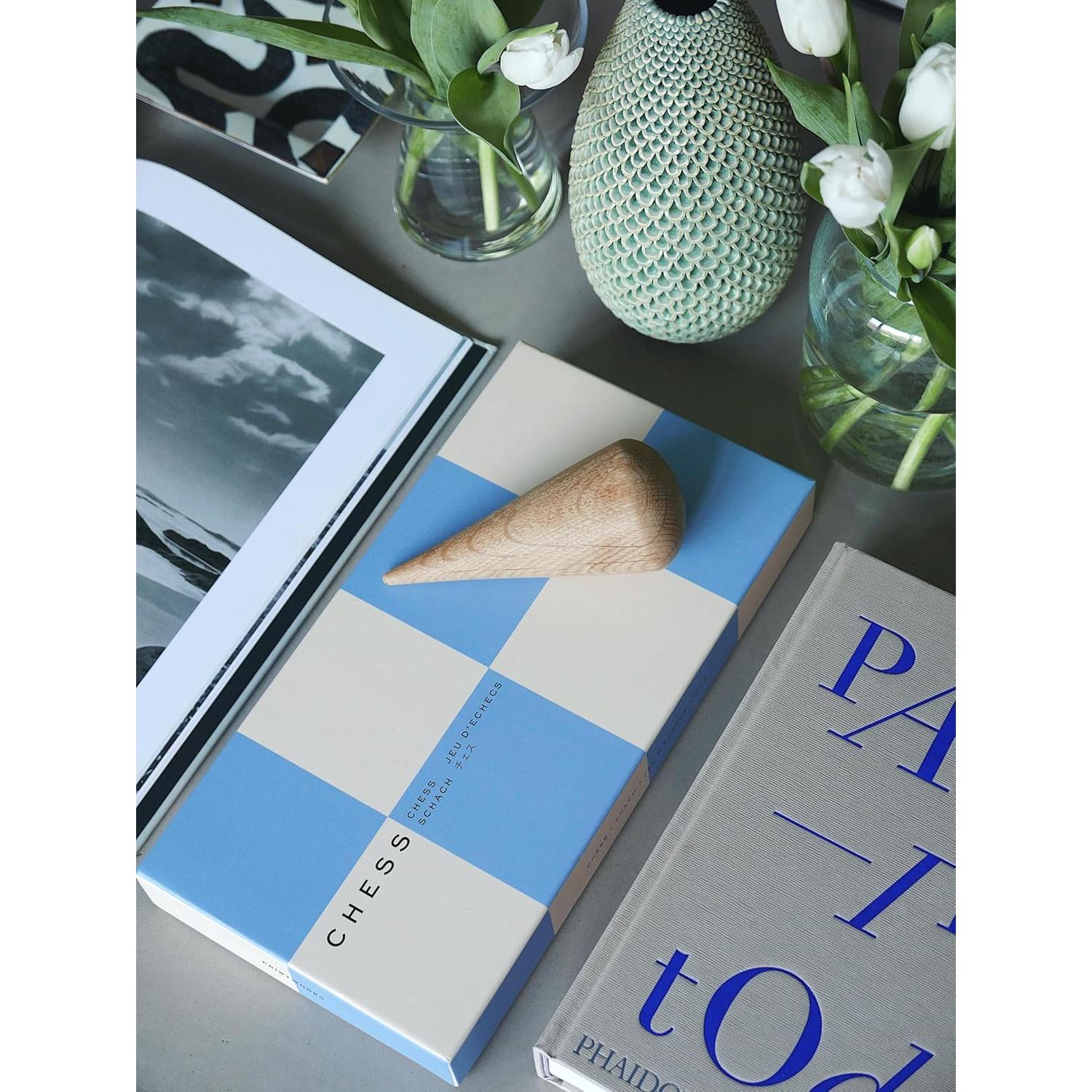 Juego de Ajedrez de Madera Azul con Tablero Plegable - PrintWorksMarket