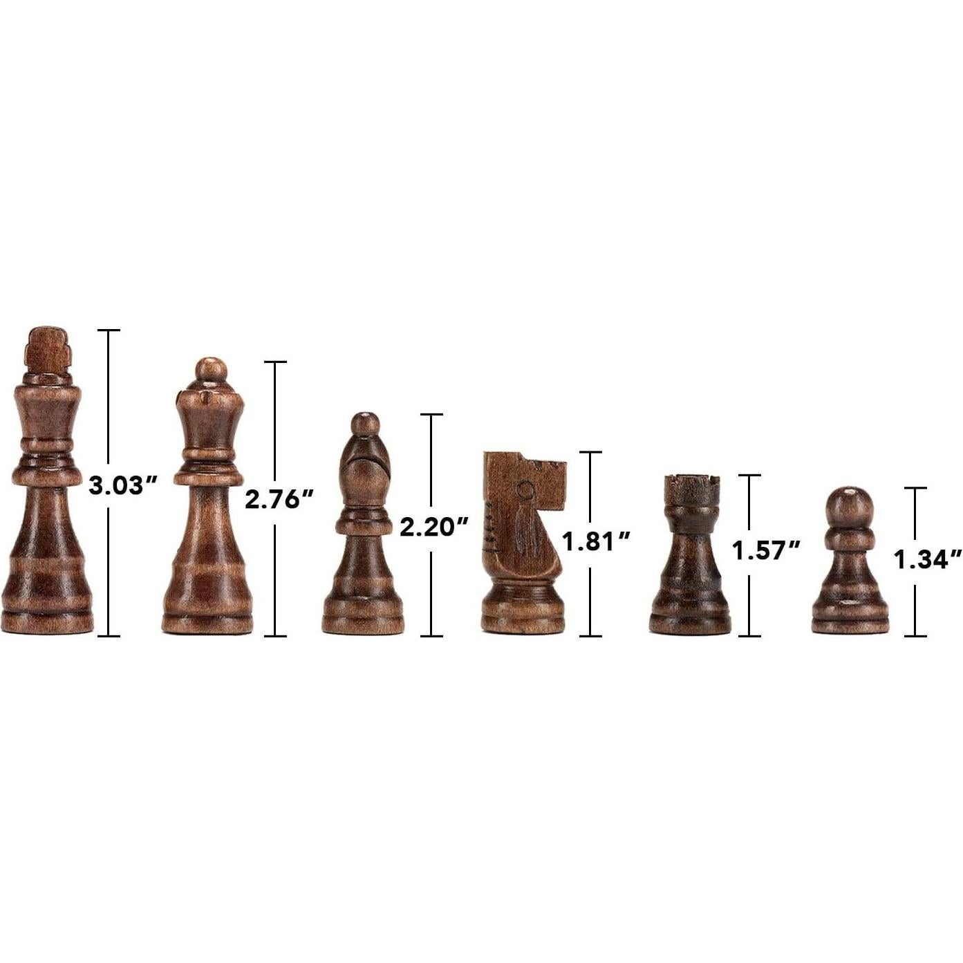 Piezas de Ajedrez Magnéticas de Madera AMEROUS 7.69 cm