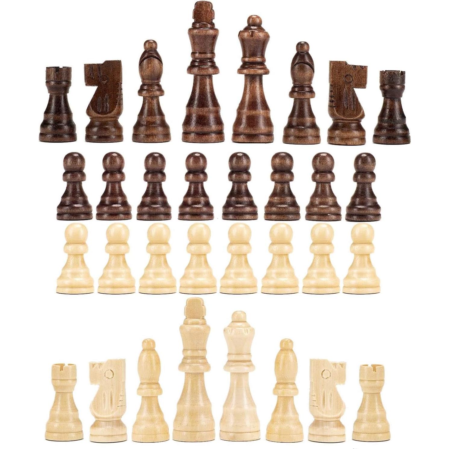 Piezas de Ajedrez Magnéticas de Madera AMEROUS 7.69 cm