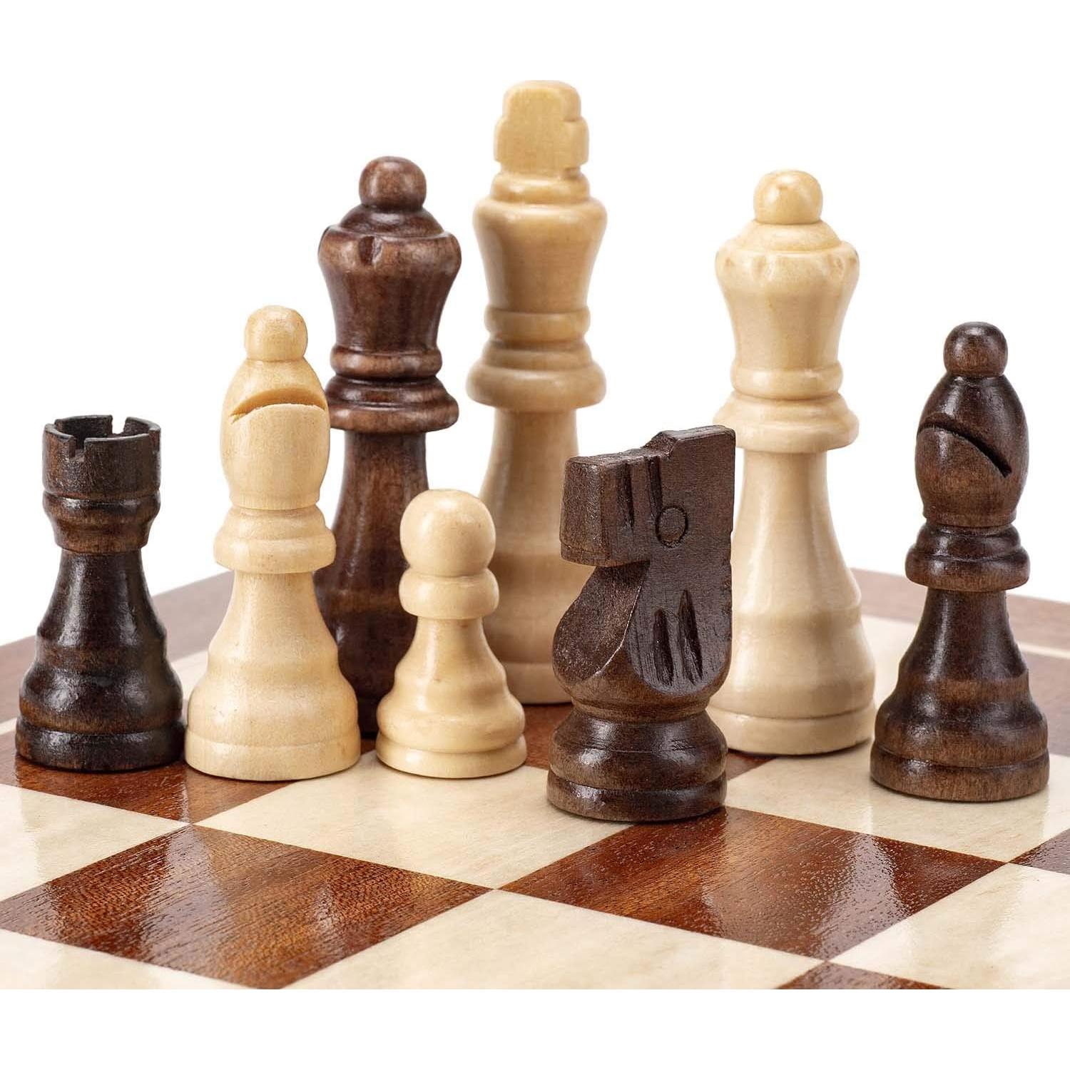 Piezas de Ajedrez Magnéticas de Madera AMEROUS 7.69 cm